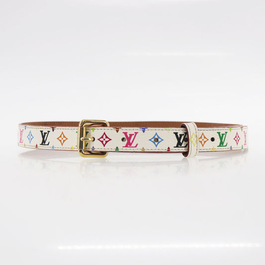 LOUIS VUITTON LV M9272 Multicolor Ceinture Carre White Belt #EG972
