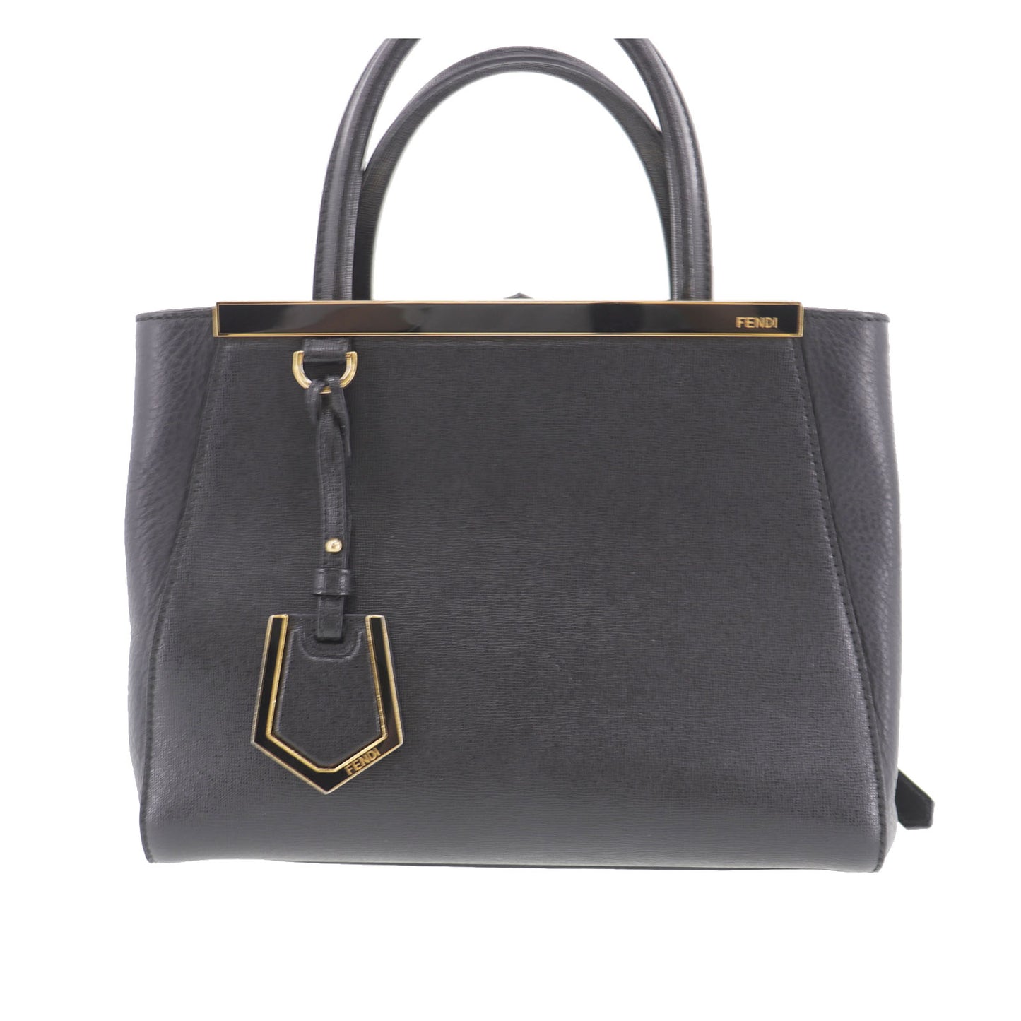 FENDI 2way Shoulder Handbag Black Leather #AH652