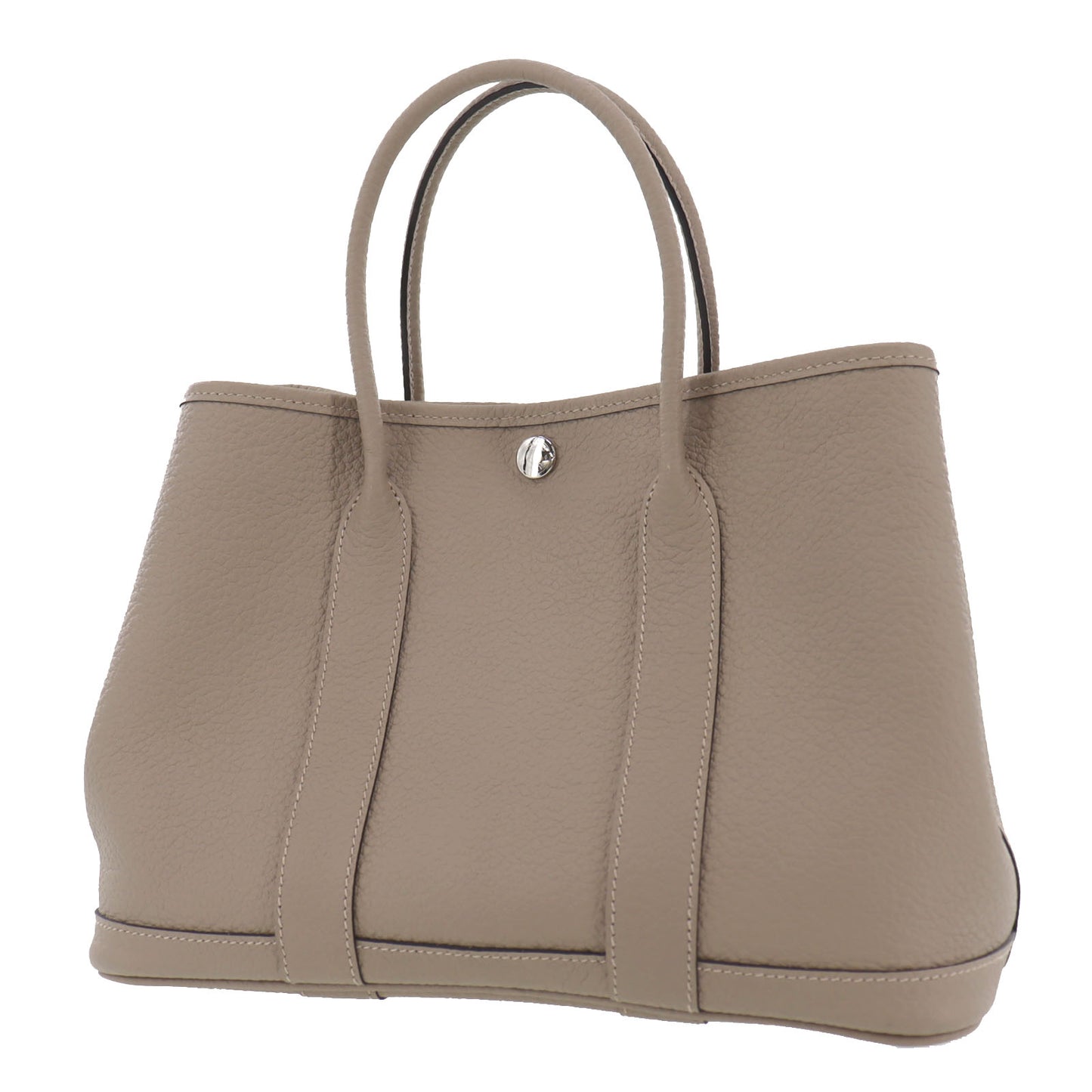 HERMES HandBag Garden Party TPM Beige Negonda Leather #AH705