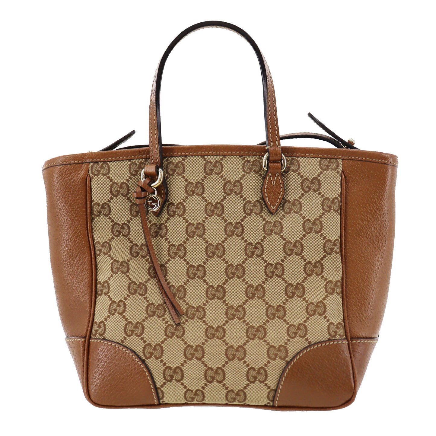 GUCCI Original GG Shoulder Handbag Brown Canvas Leather #BP650
