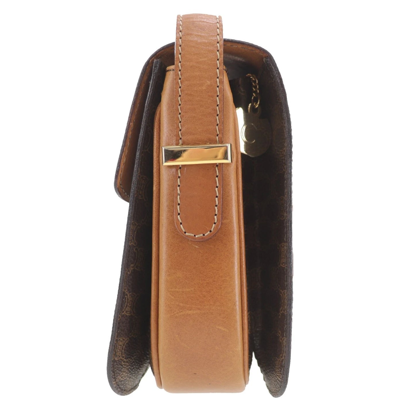 CELINE Horse Carriage Macadam Pattern Shoulder Bag PVC Leather #CY679