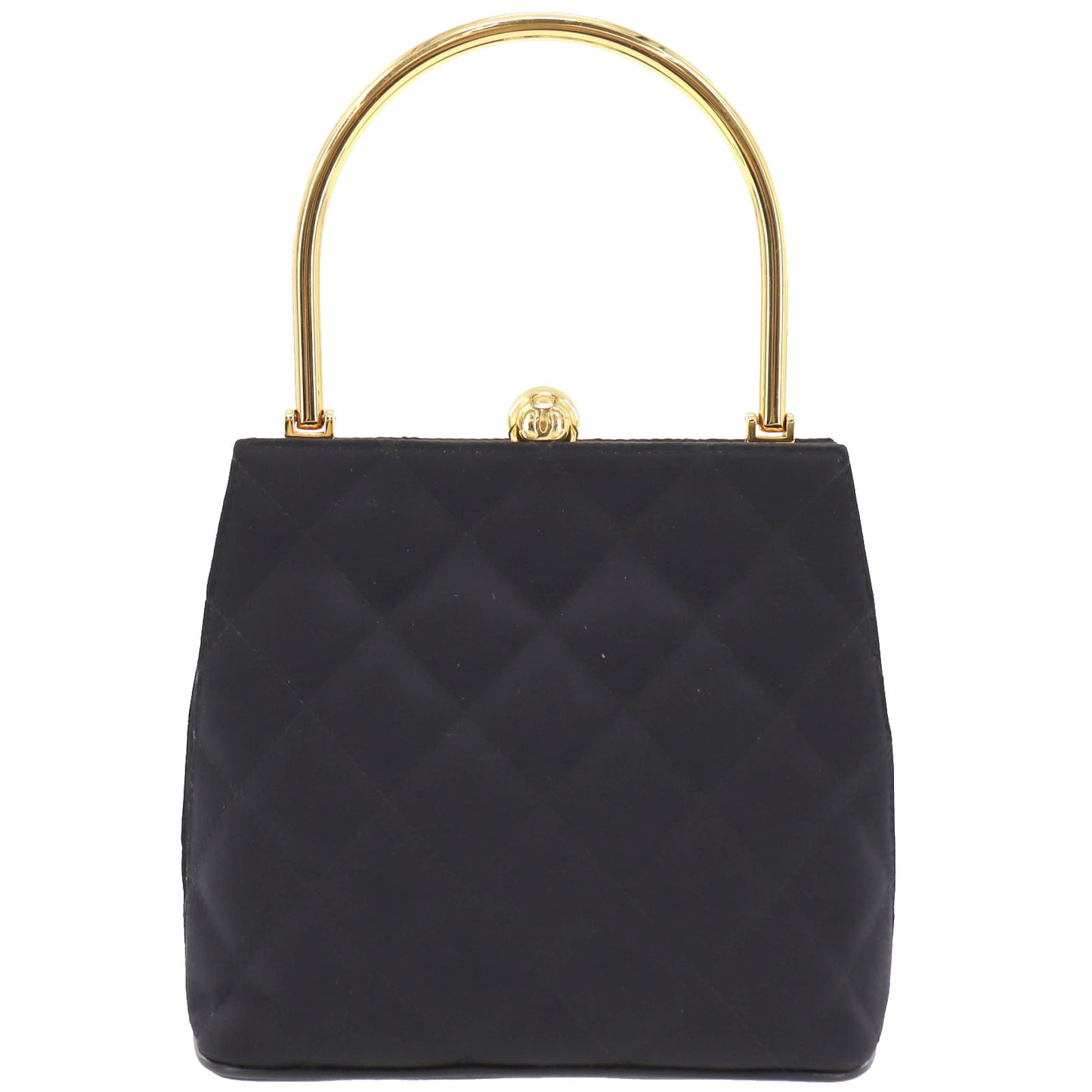 CHANEL Matelasse HandBag Black Satin #BK912