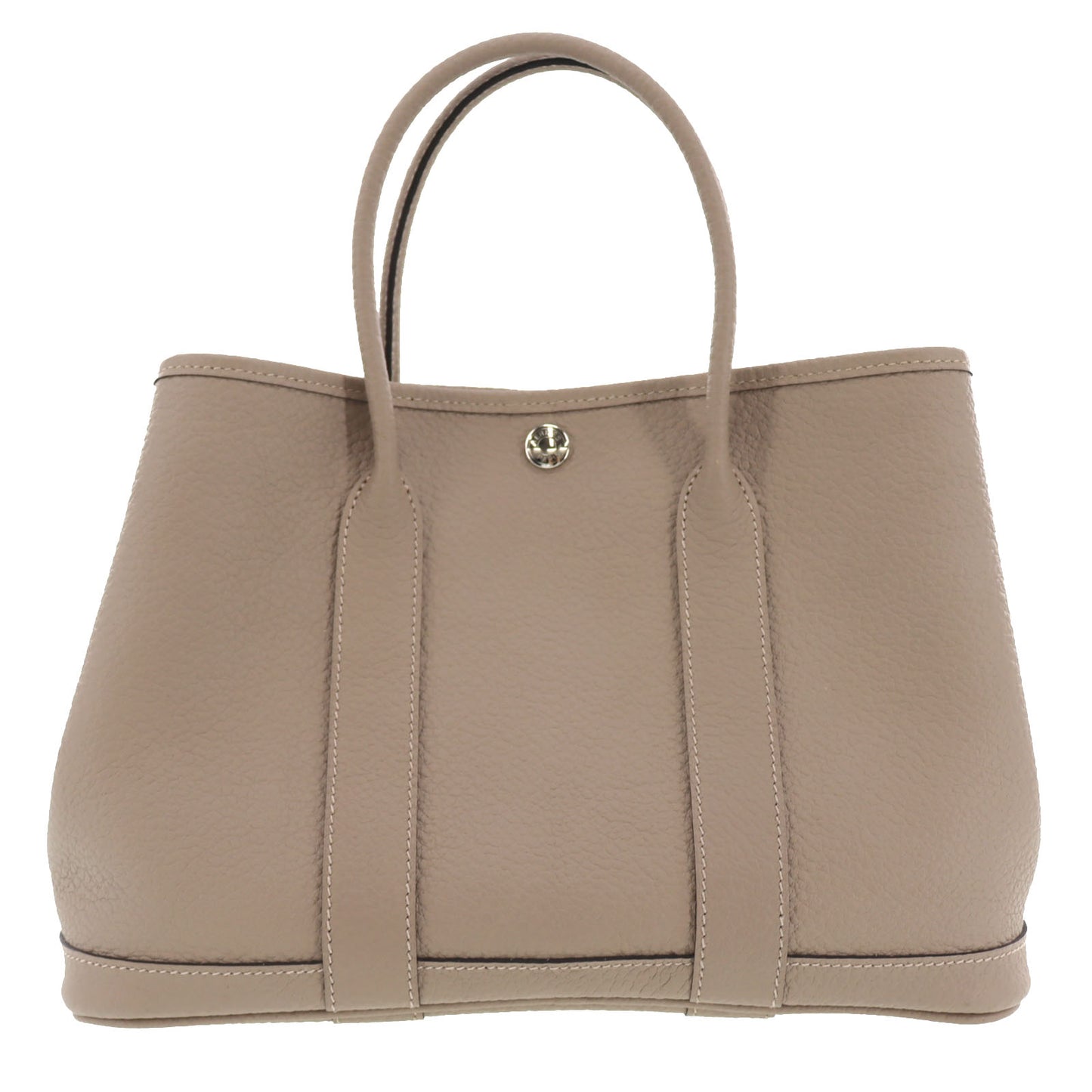 HERMES HandBag Garden Party TPM Beige Negonda Leather #AH705