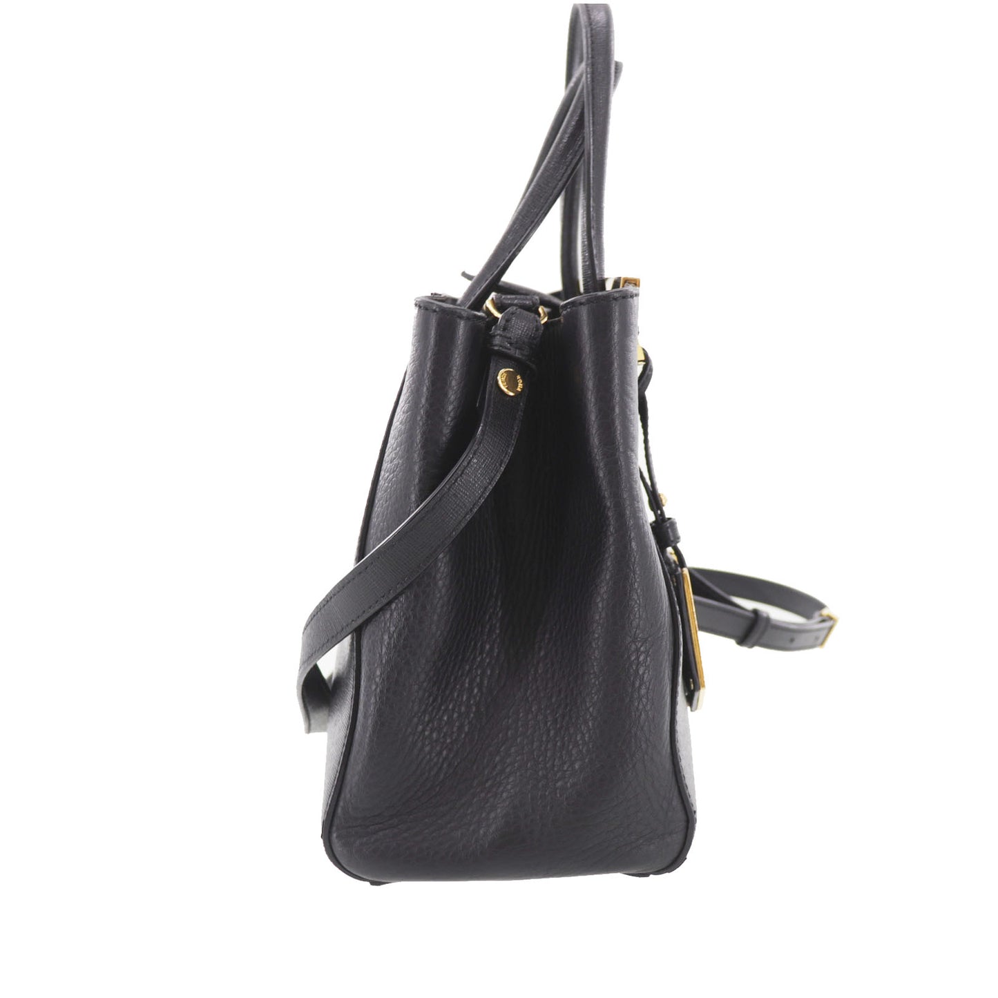 FENDI 2way Shoulder Handbag Black Leather #AH652