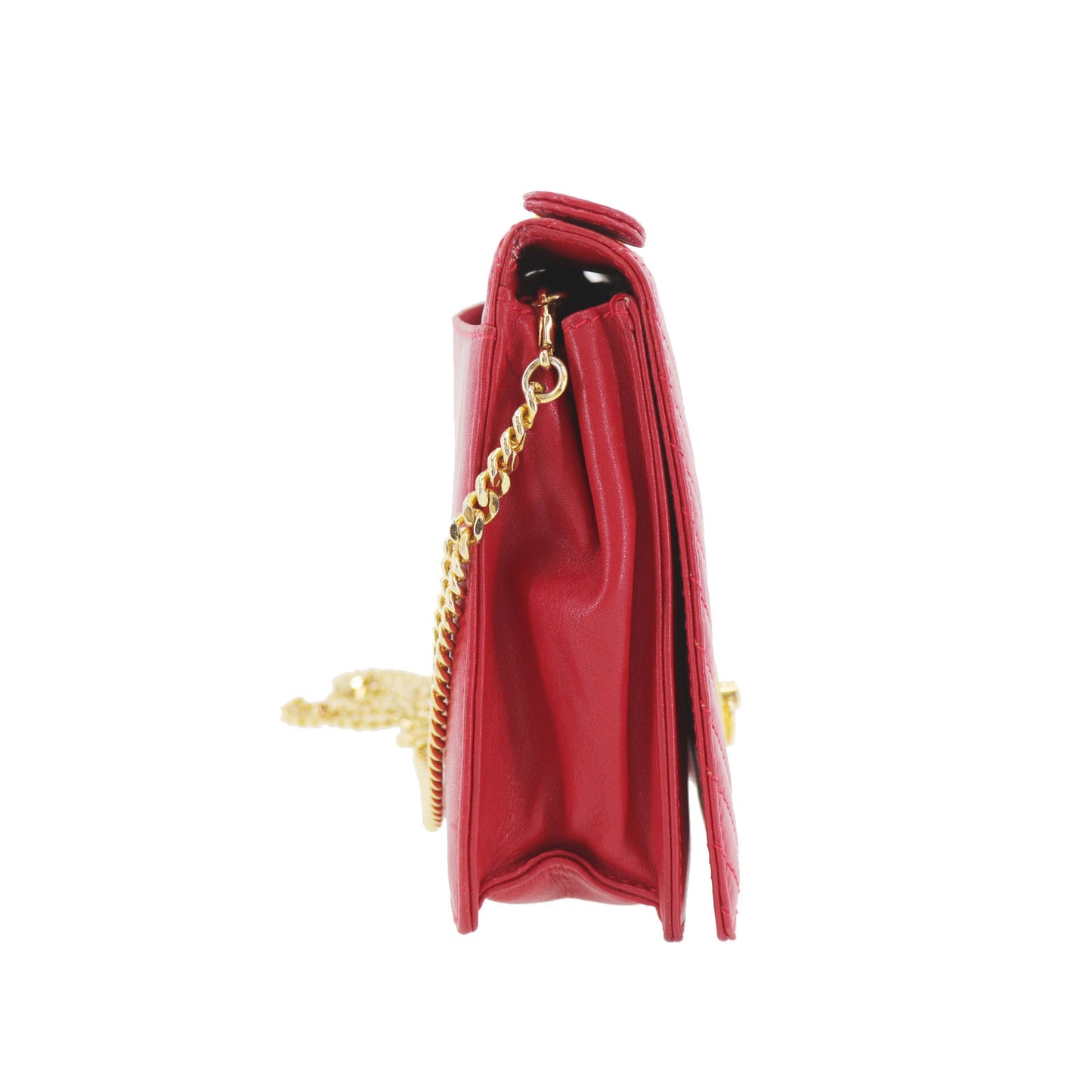 CELINE 2way Shoulder Handbag Bag Red Leather #AH475