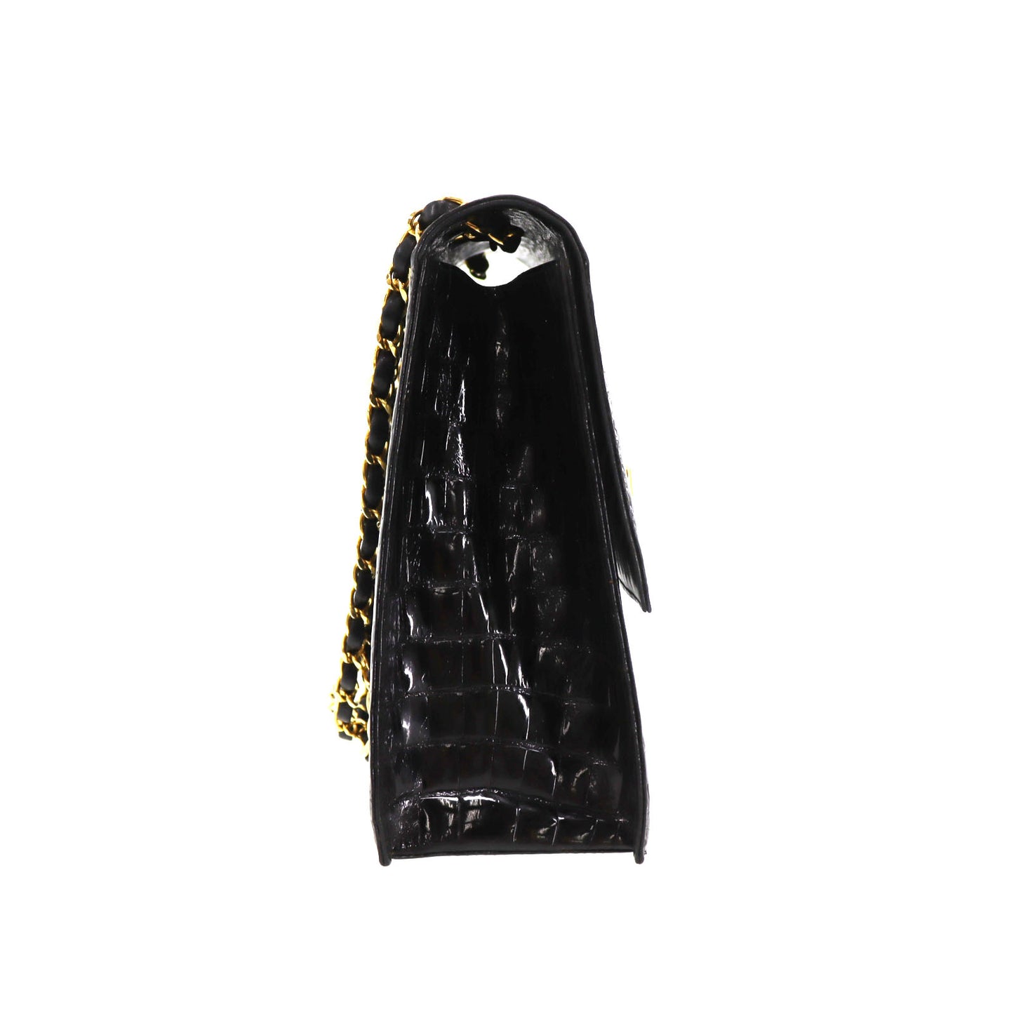 CHANEL Shoulder Bag Embossed leather Black #BL492