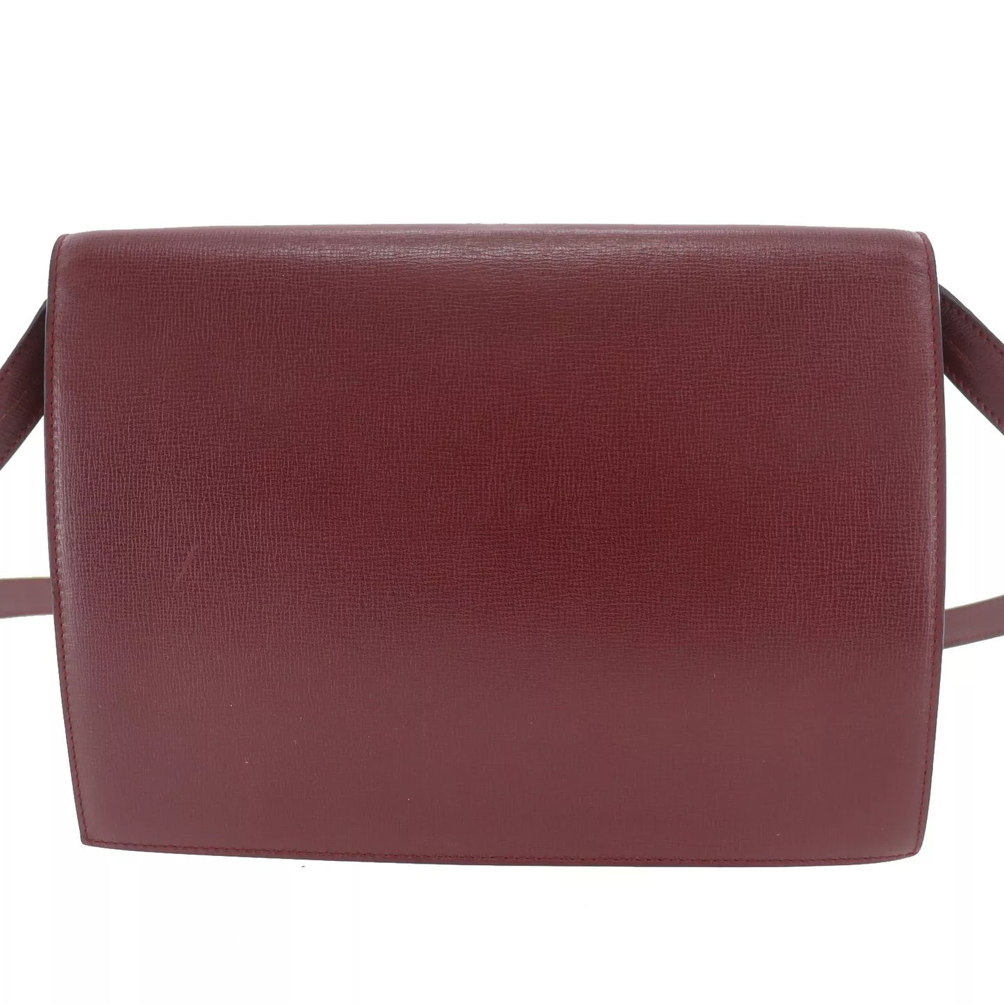CARTIER Must Line Logos Crossbody Shoulder Bag Bordeaux Leather #AG928
