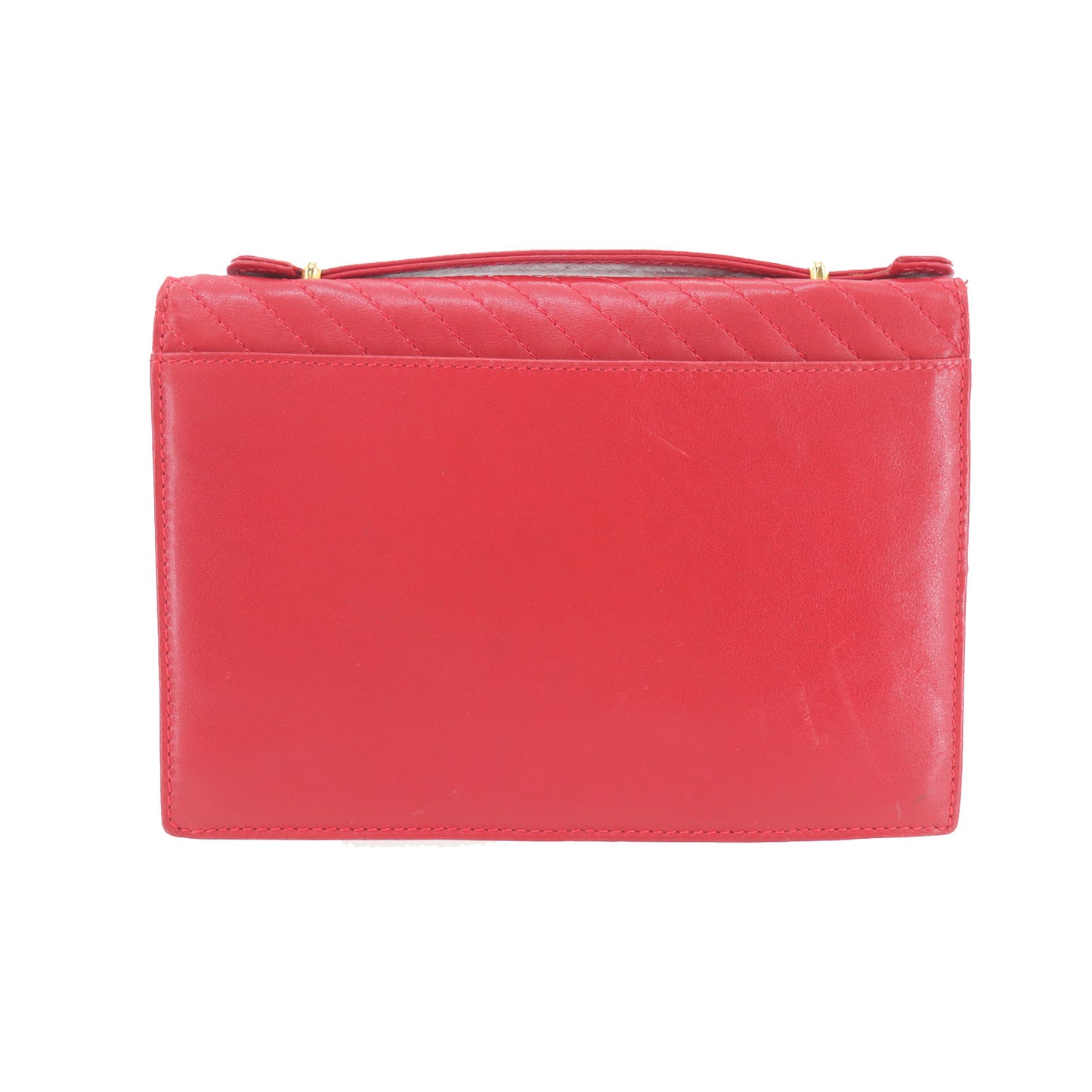 CELINE 2way Shoulder Handbag Bag Red Leather #AH475