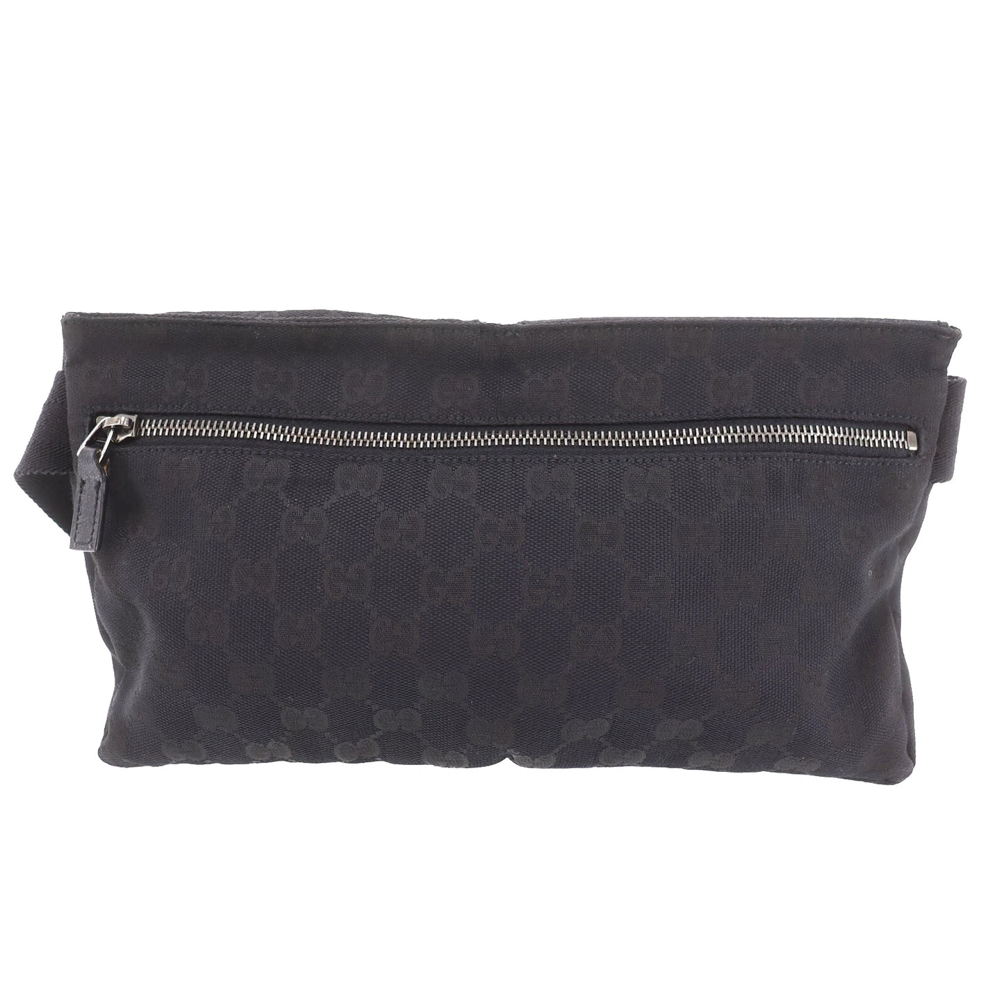 GUCCI Original GG Canvas Fanny Pack Waist Bag Black Canvas #BT121