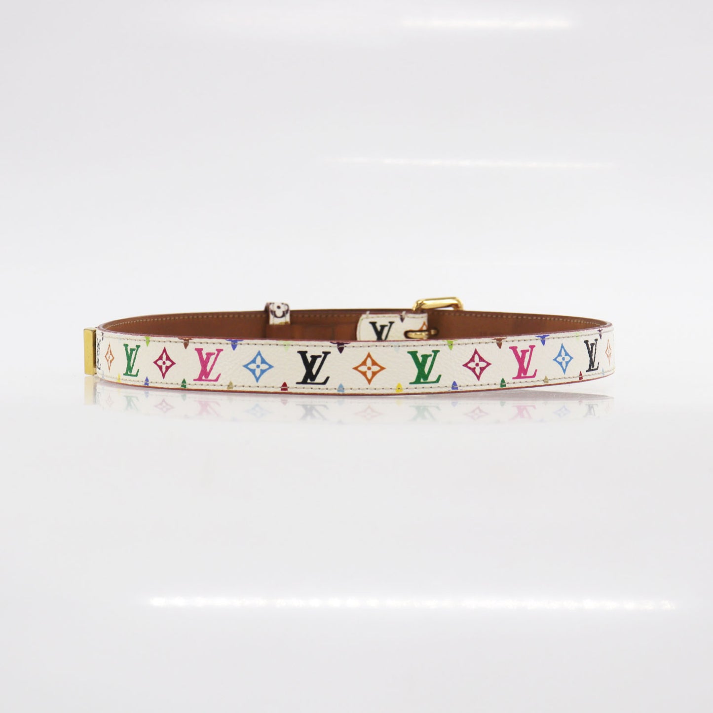 LOUIS VUITTON LV M9272 Multicolor Ceinture Carre White Belt #EG972
