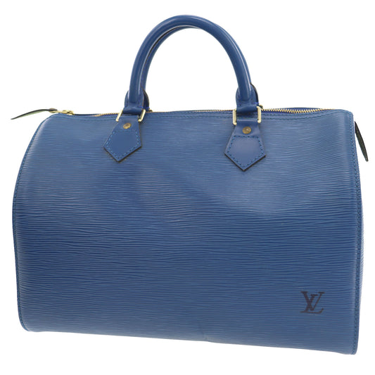 Louis Vuitton LV Speedy 30 HandBag Epi Leather Blue M43005 #BY107
