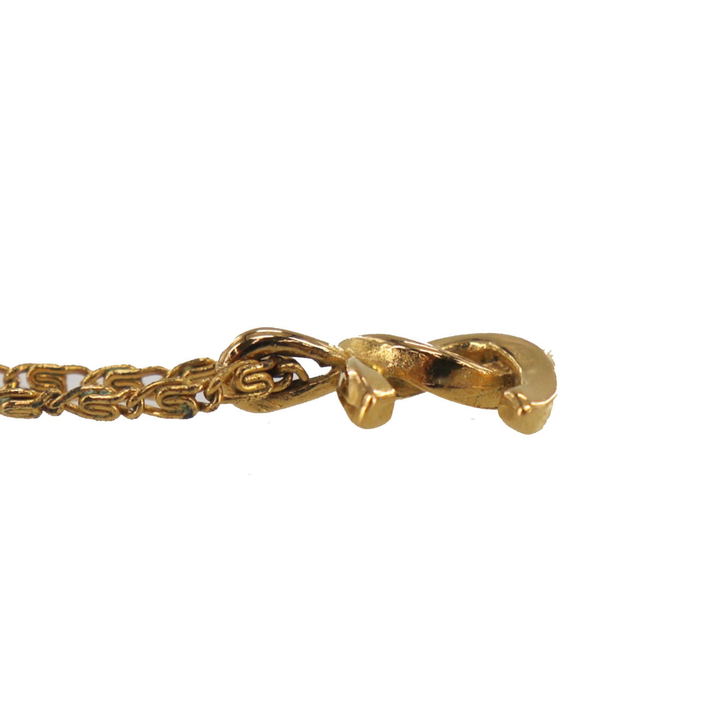CHANEL CC Logos Gold Plated Chain Necklace 1982 #CU922