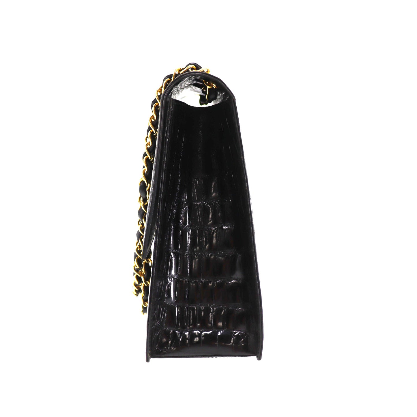 CHANEL Shoulder Bag Embossed leather Black #BL492