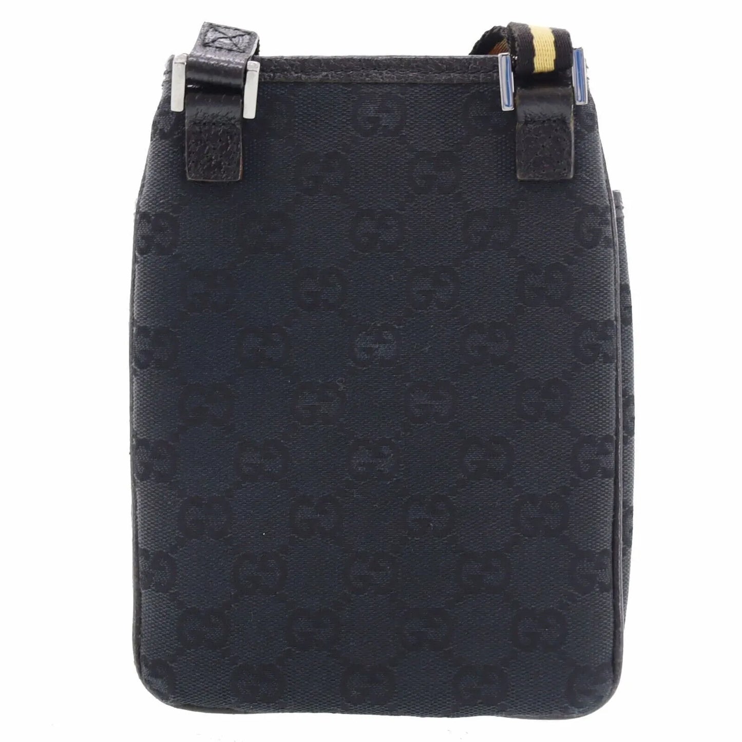 GUCCI Original GG Canvas Web Strip Shoulder Bag Black #AH324