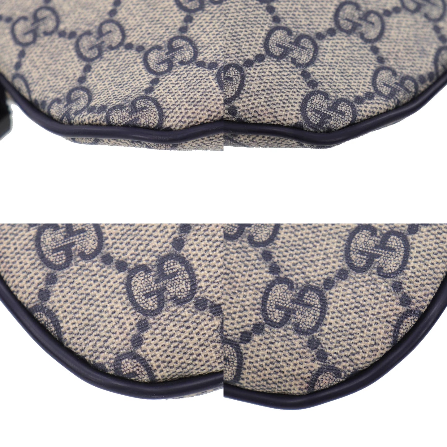 GUCCI GG Plus Crossbody Bag Navy PVC Leather #EF162