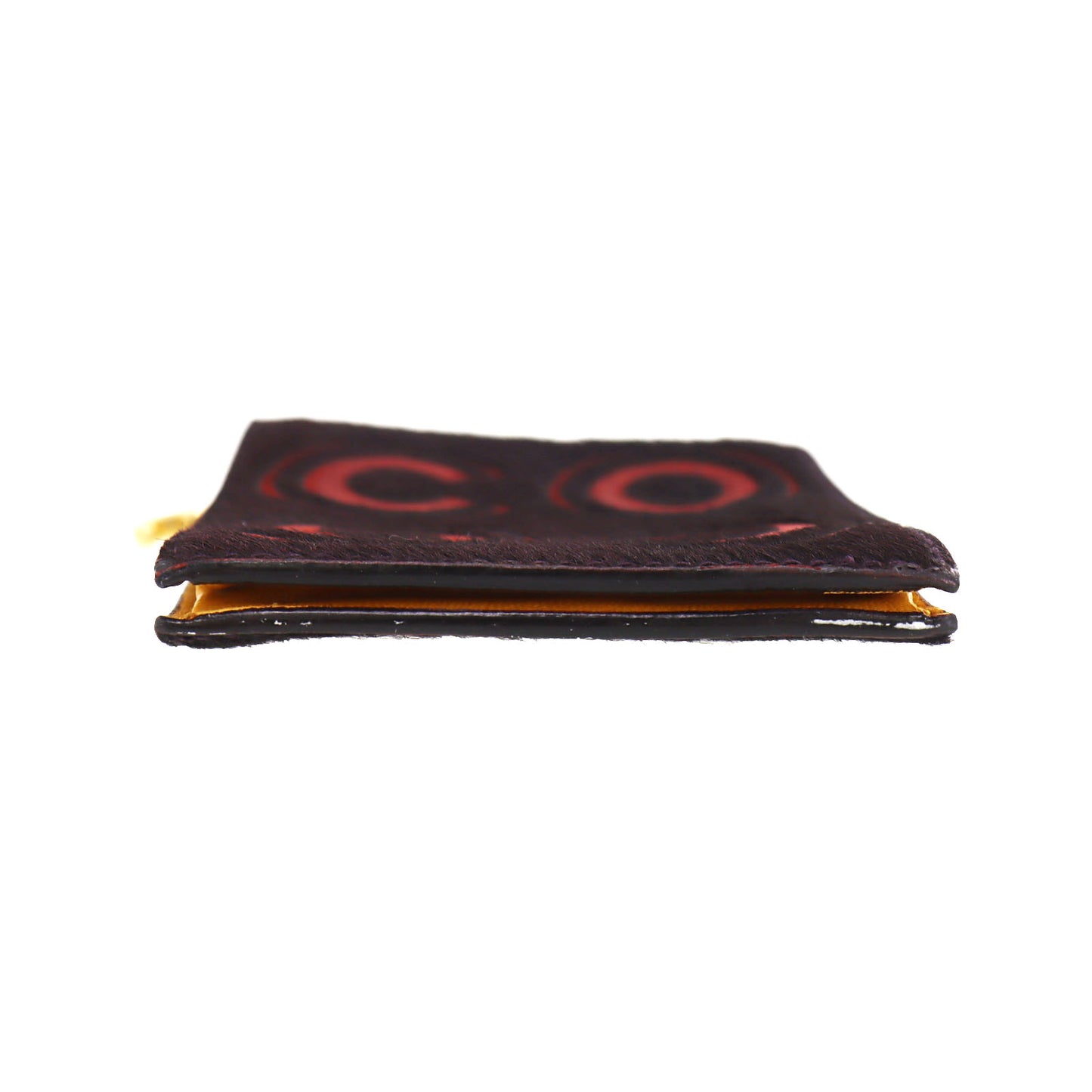 CHANEL Logos Coin Purse Bordeaux Unborn Calf Leather #CF180