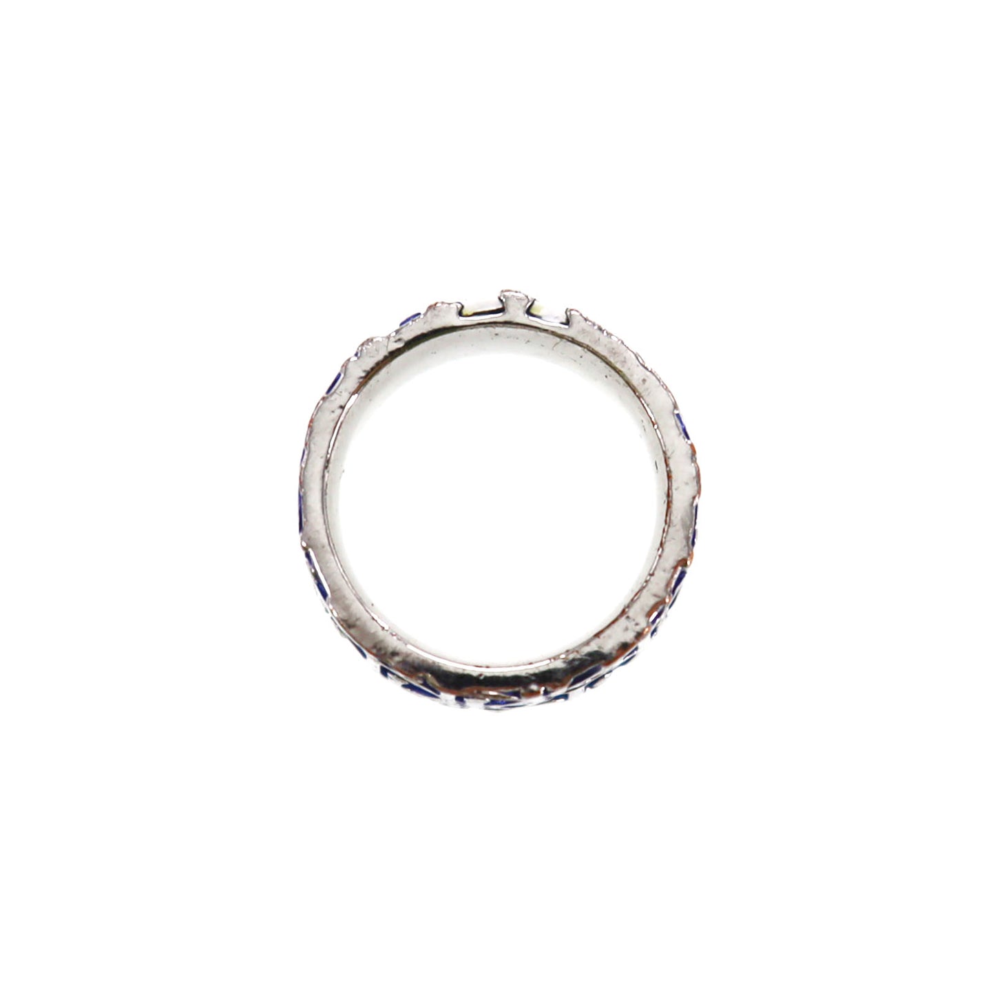 Dior Trotter Finger Ring Blue Silver Size 6 #ED200