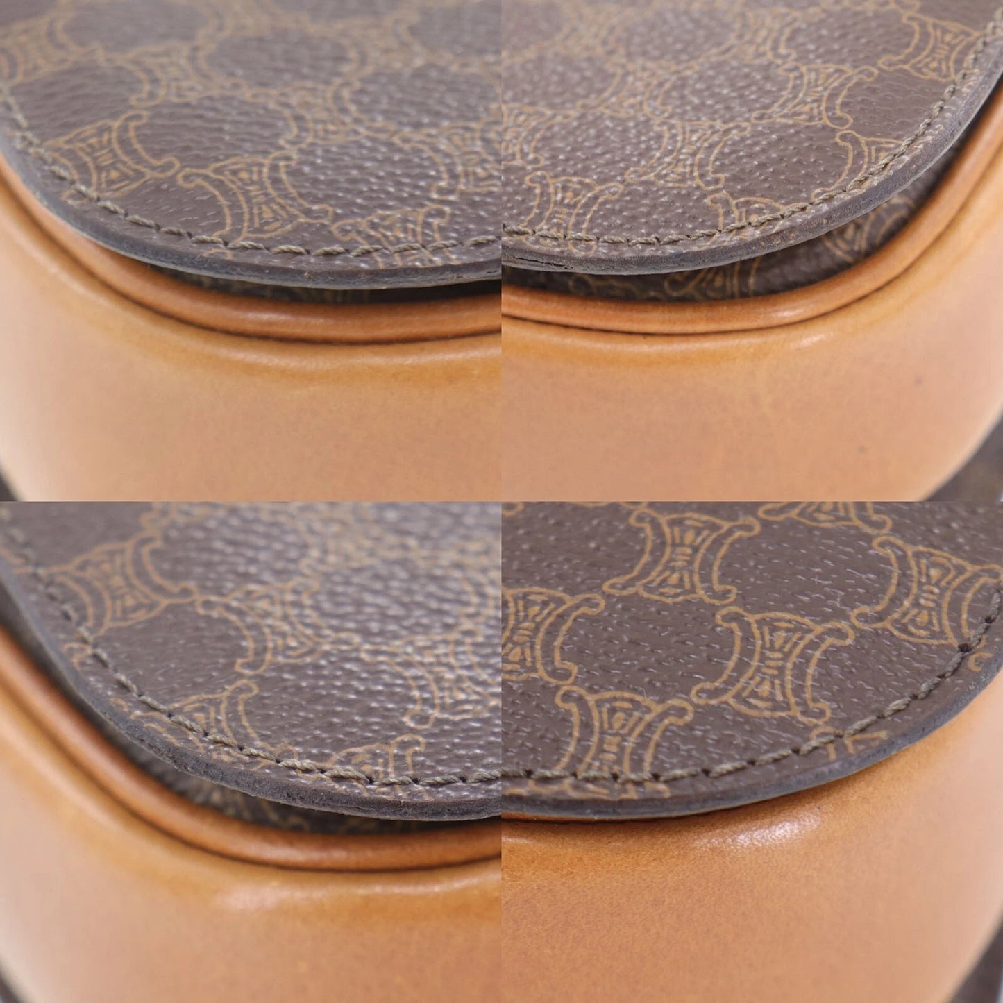 CELINE Horse Carriage Macadam Pattern Shoulder Bag PVC Leather #CY679