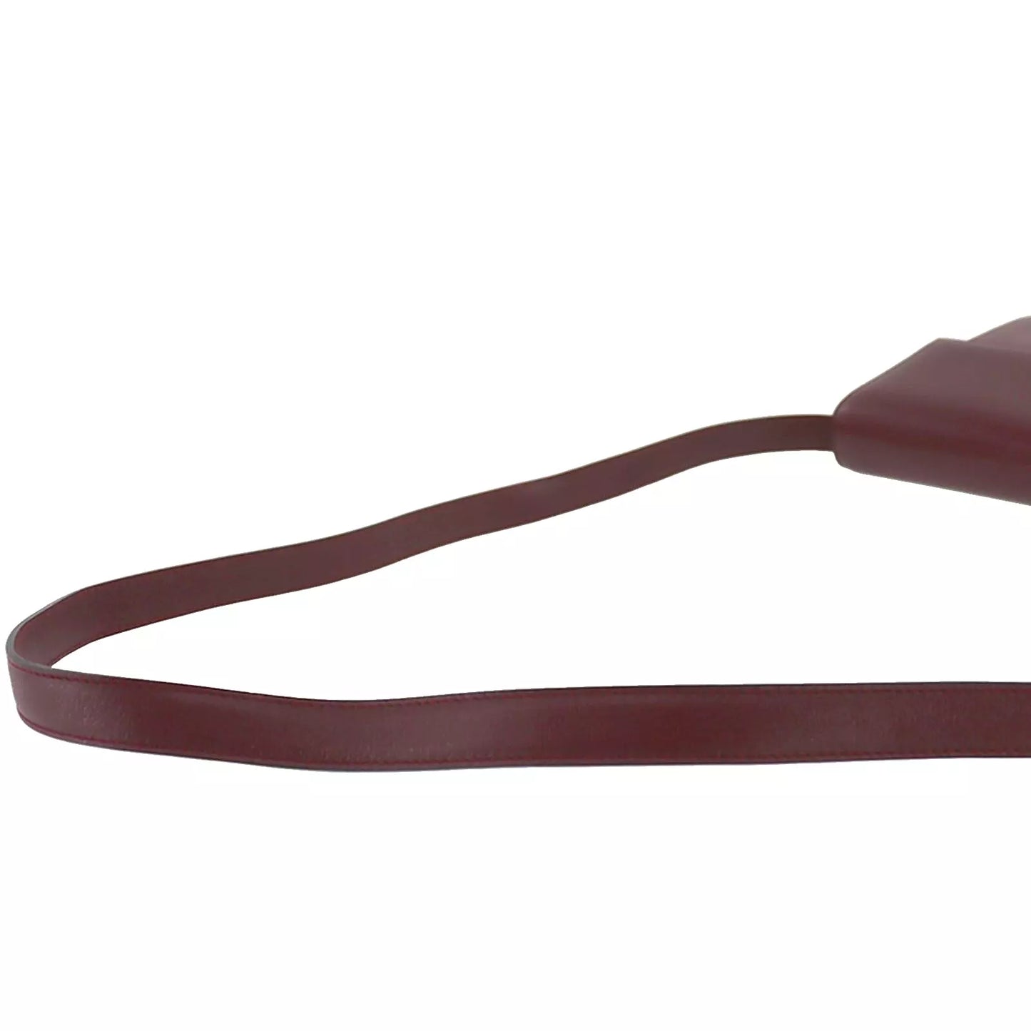 CARTIER Must Line Logos Crossbody Shoulder Bag Bordeaux Leather #AG928