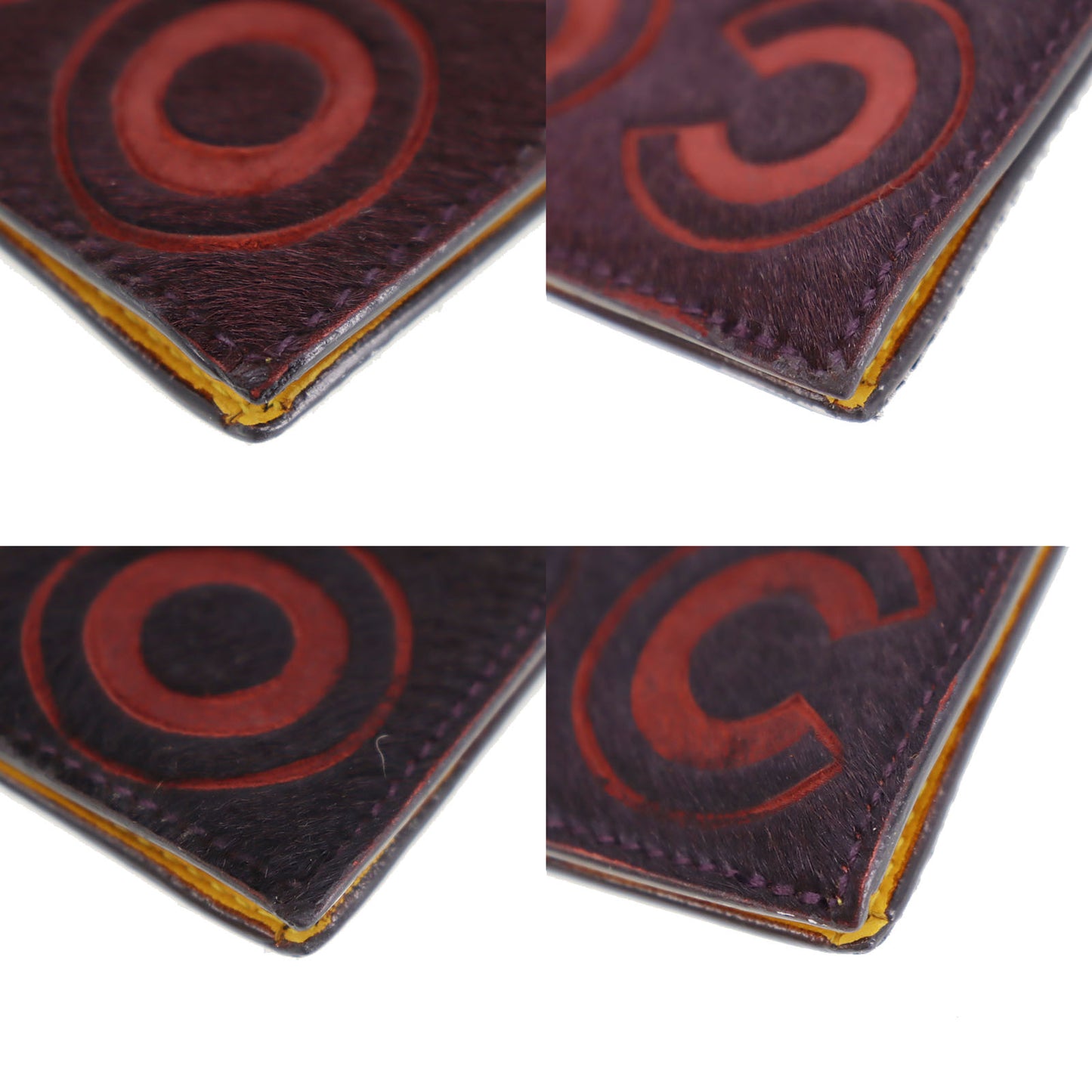 CHANEL Logos Coin Purse Bordeaux Unborn Calf Leather #CF180