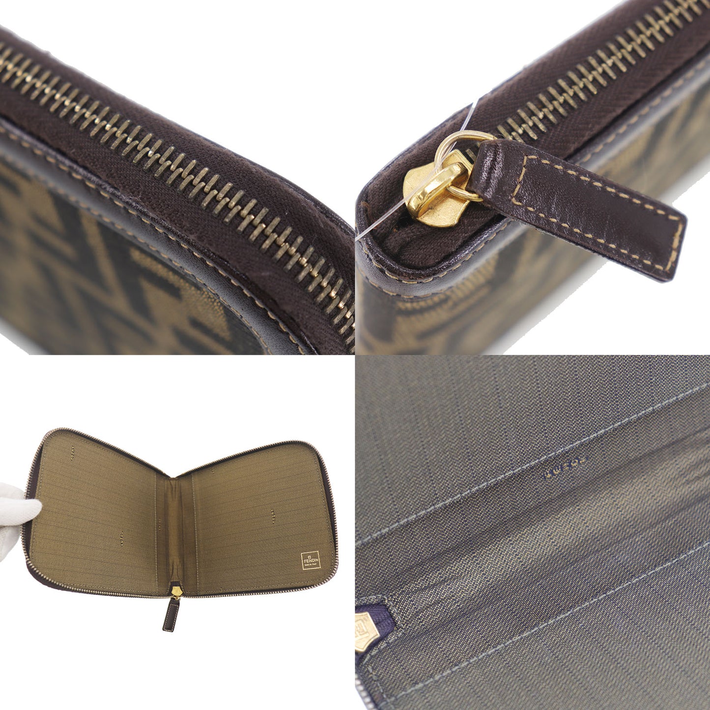 FENDI Zucca CD Case Brown Black Canvas #AH270