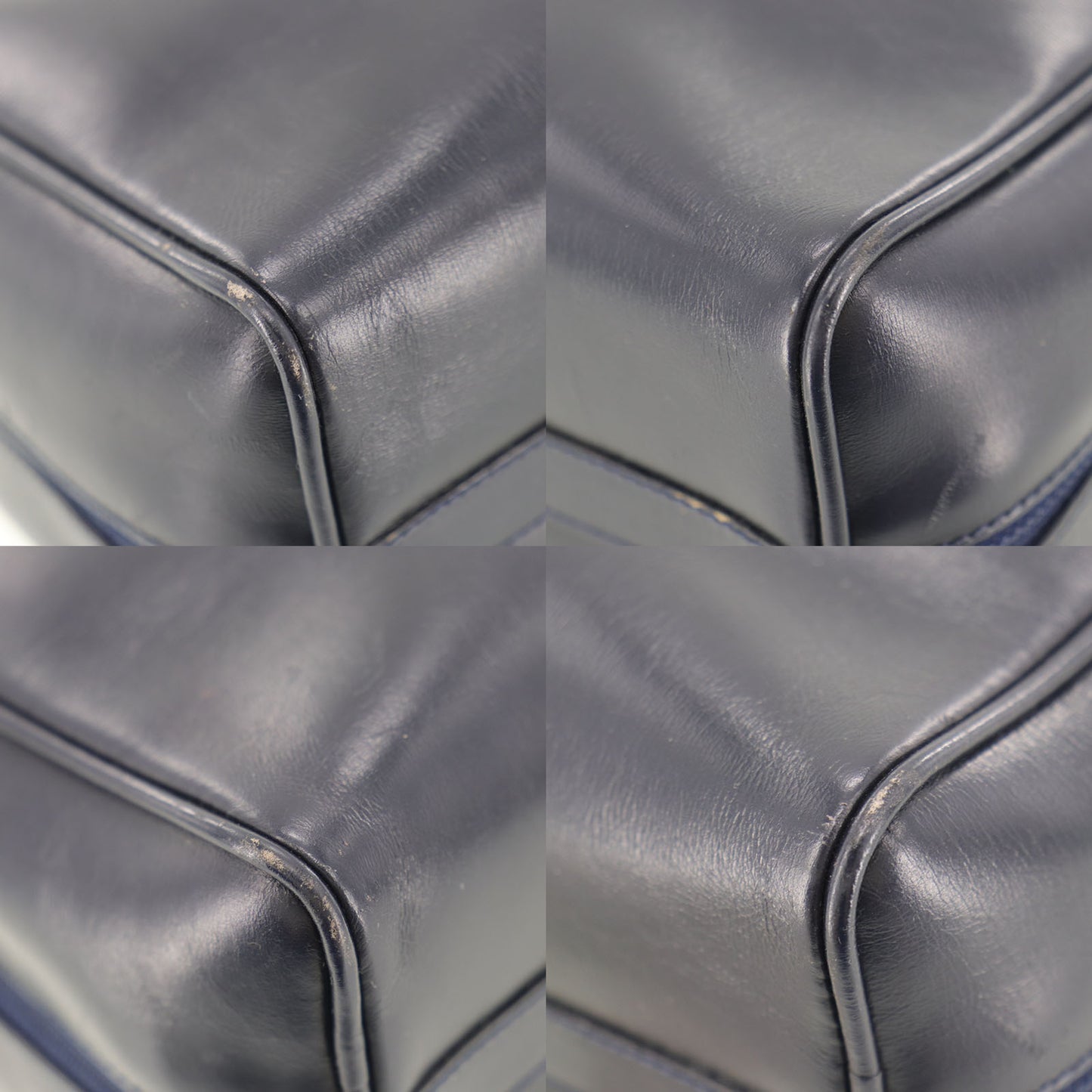 CELINE Handbag Bag Navy Leather #BZ378