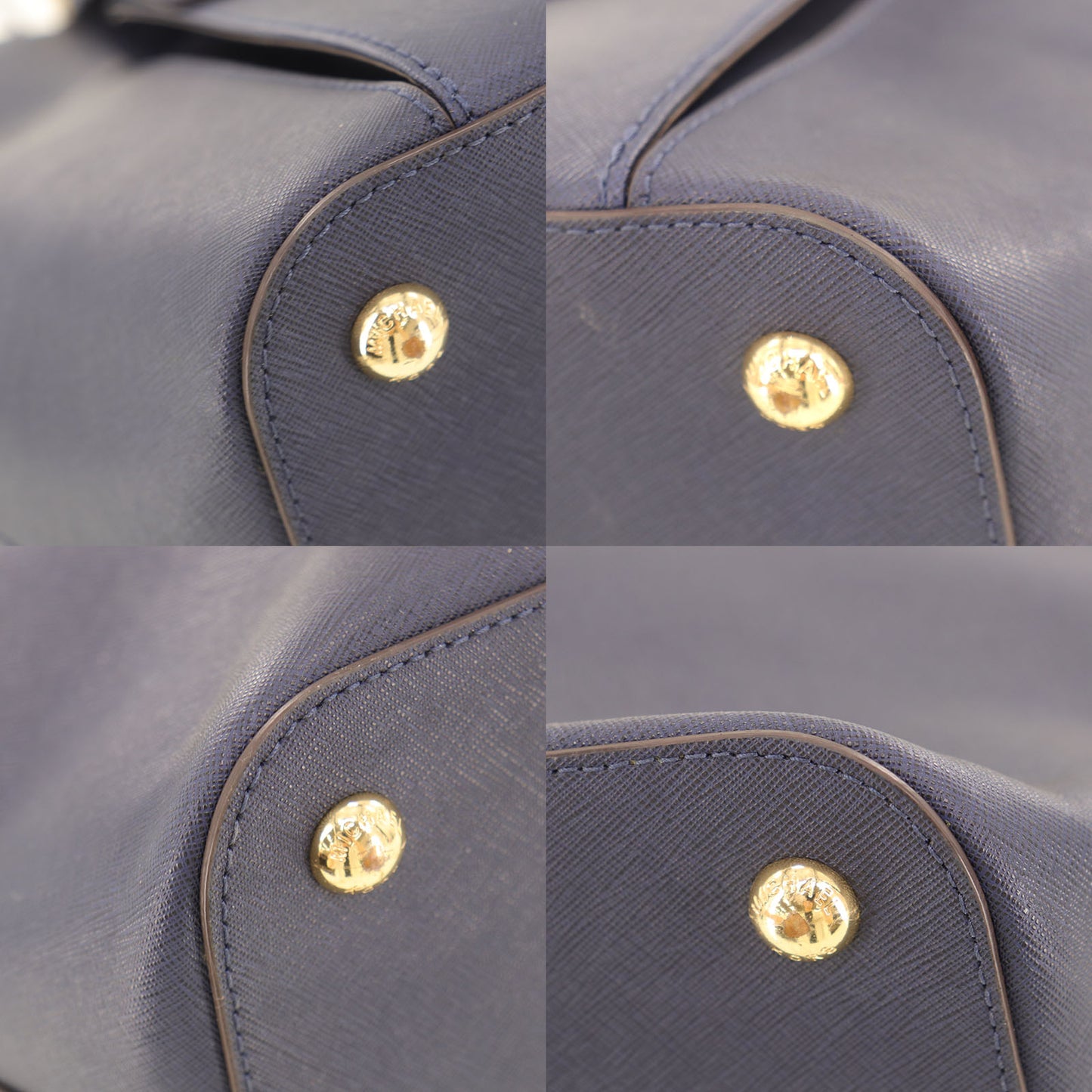 MICHAEL KORS Tote Shoulder Bag Navy Leather #BO485
