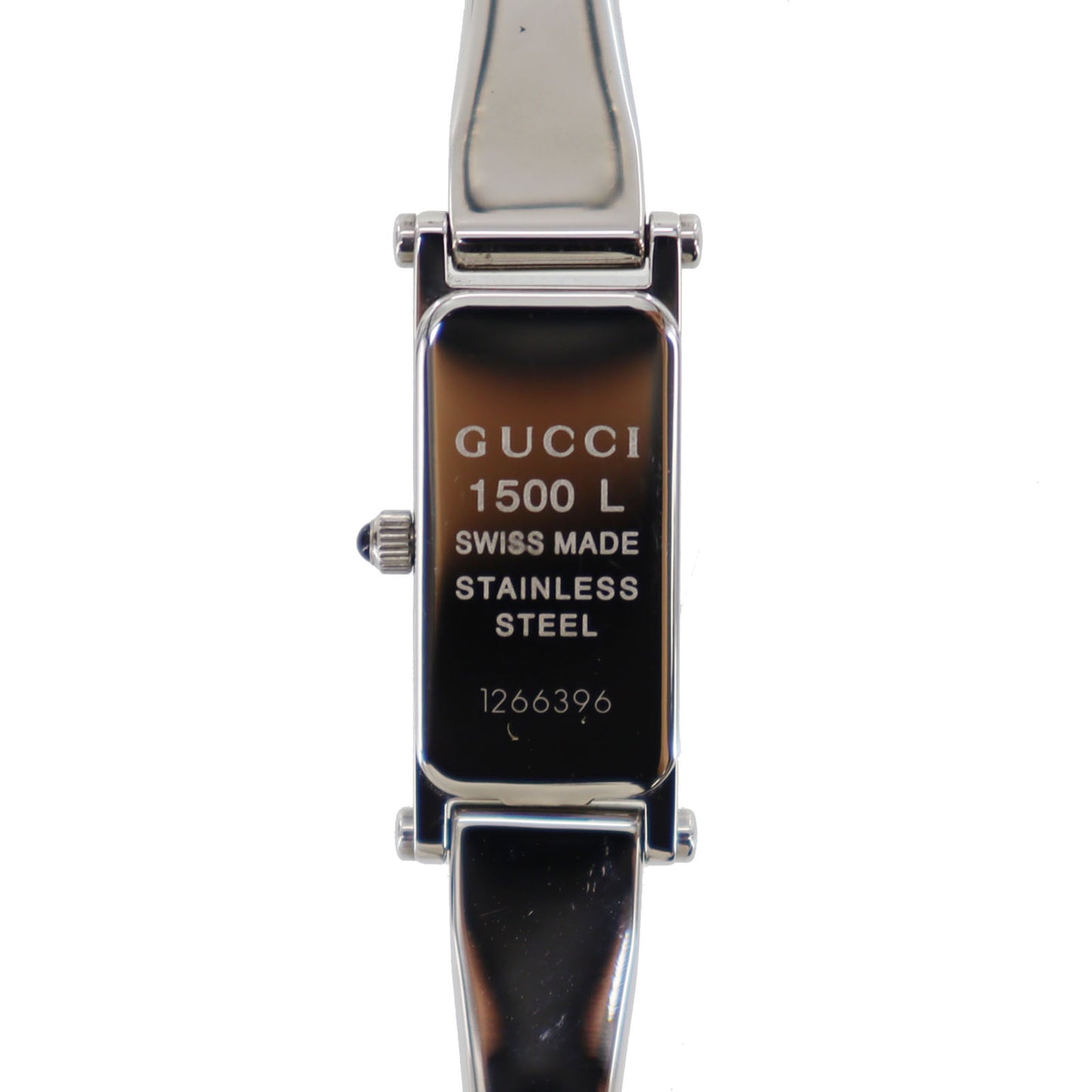 Gucci 1500L Bangle Watch Silver Light Blue Stainless Steel #CF825