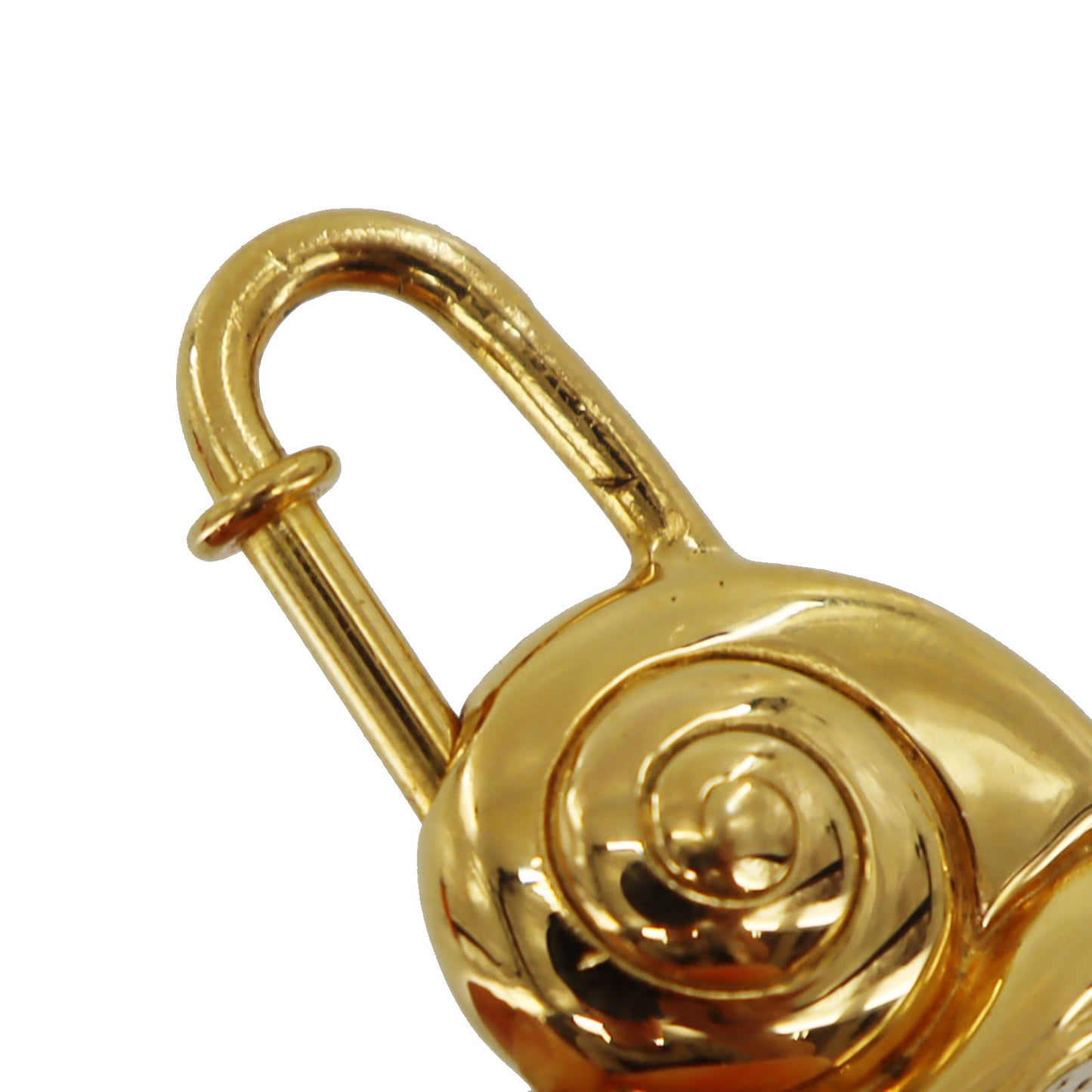 HERMES 1995 Limited Snail Charm Top Cadena Gold Plated #CA249