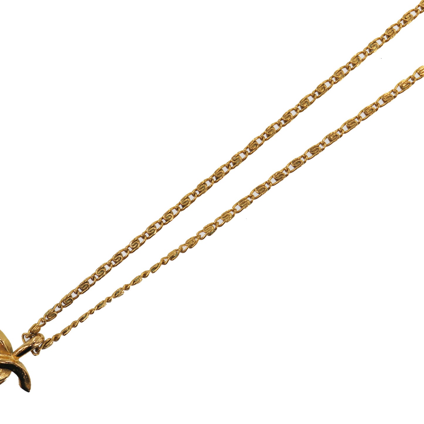 CHANEL CC Logos Gold Plated Chain Necklace 1982 #CU922