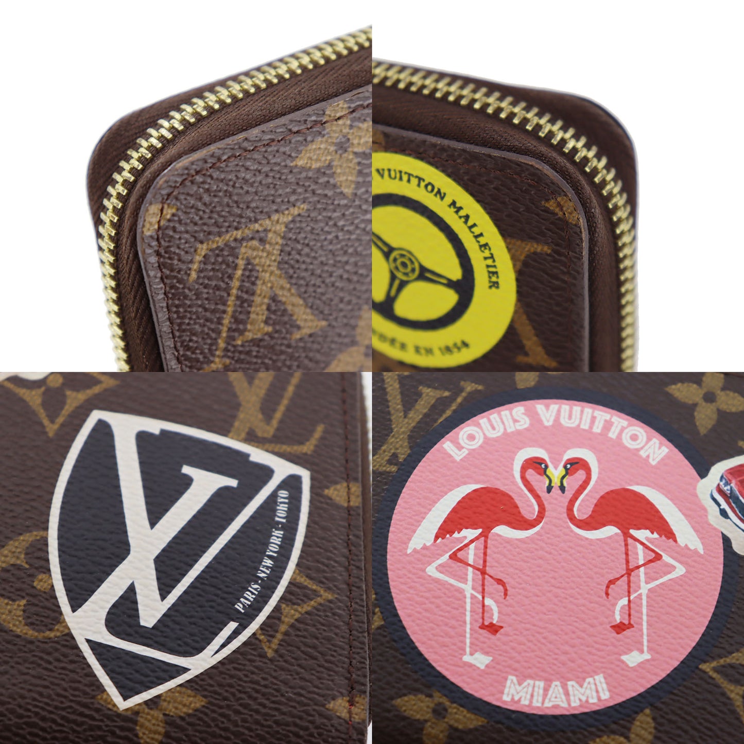 LOUIS VUITTON LV Sticker Zippy Wallet Monogram M62149 #AH594