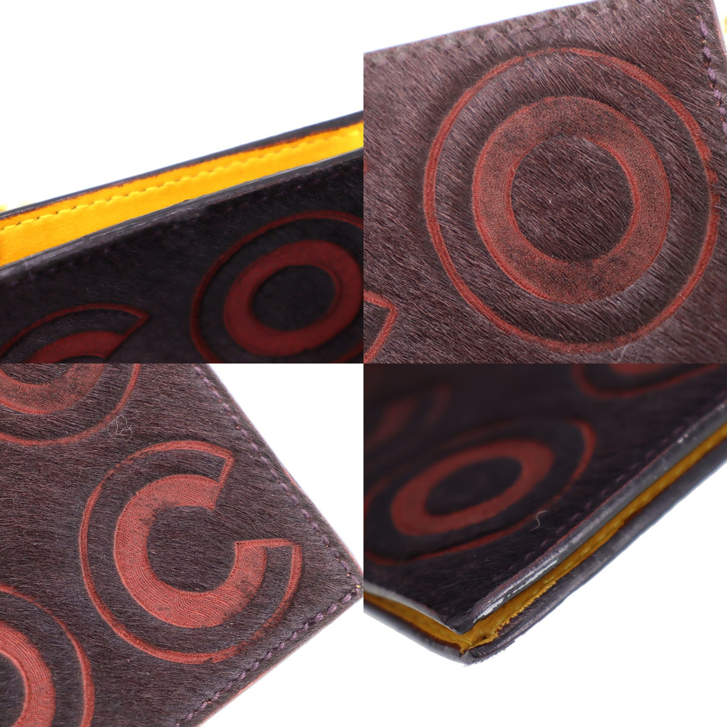 CHANEL Logos Coin Purse Bordeaux Unborn Calf Leather #CF180