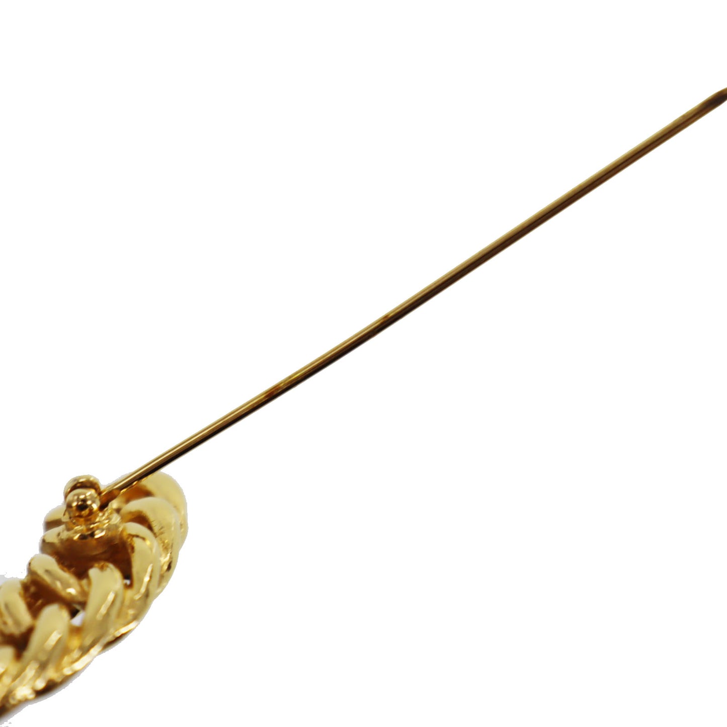 CHANEL CC Logos Chain Big Pin Brooch Gold Plated #CD906
