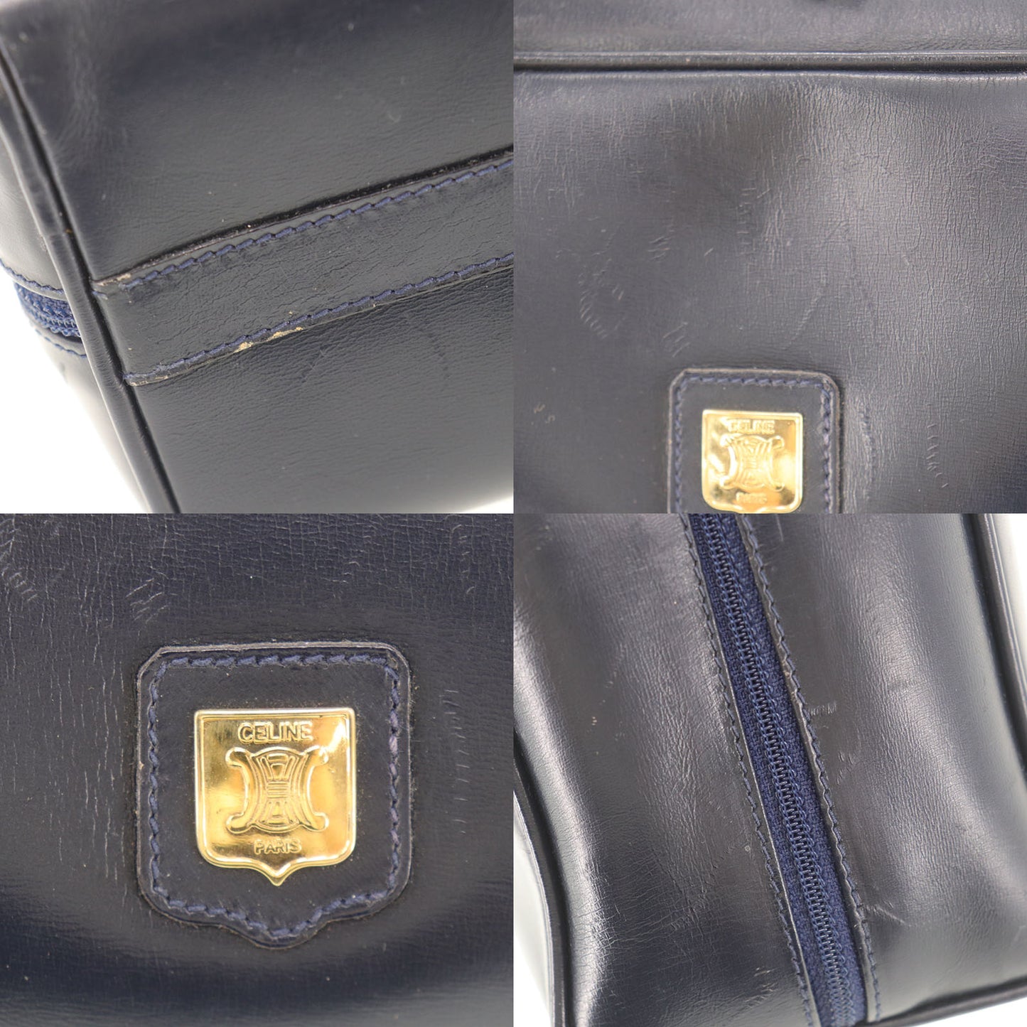 CELINE Handbag Bag Navy Leather #BZ378