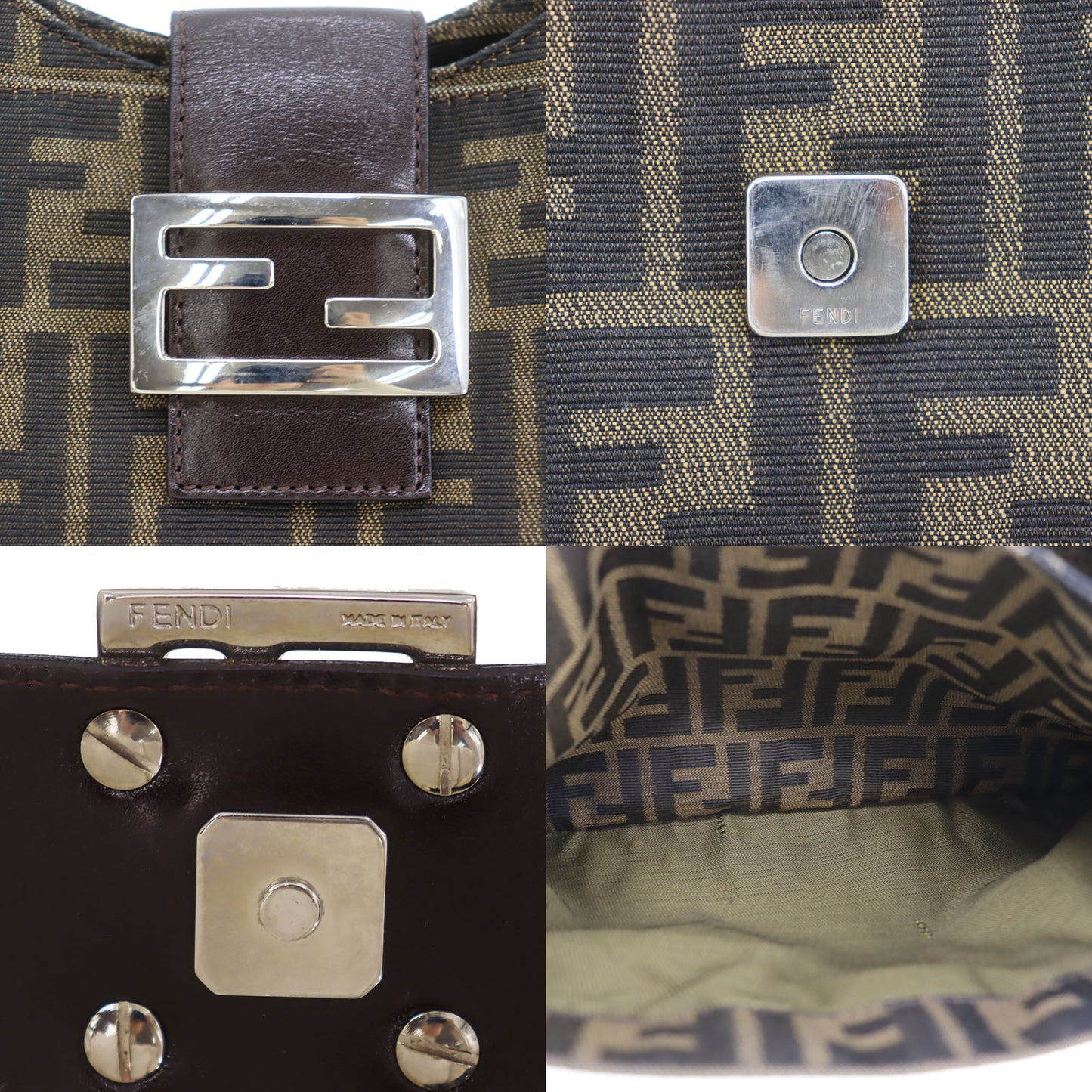 FENDI Zucca Mamma Bucket Shoulder Bag Brown #CU241