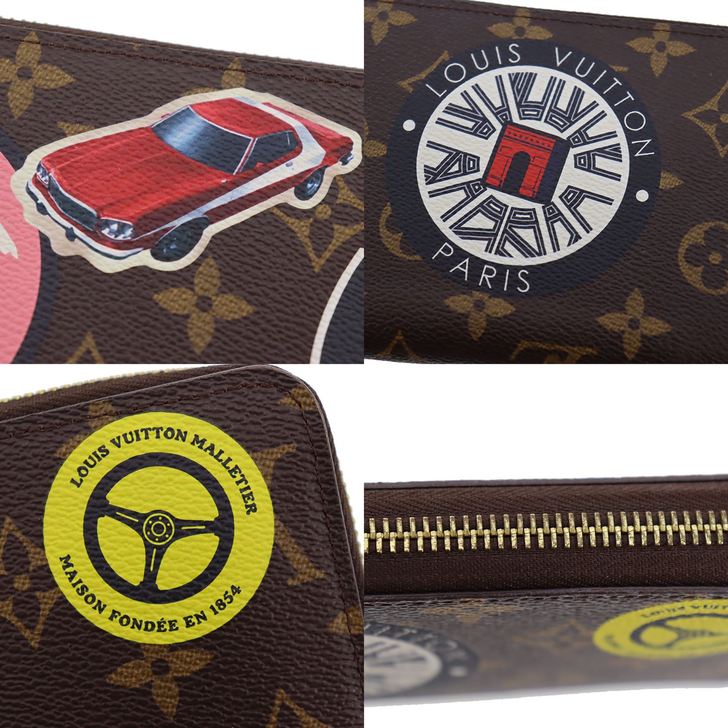 LOUIS VUITTON LV Sticker Zippy Wallet Monogram M62149 #AH594