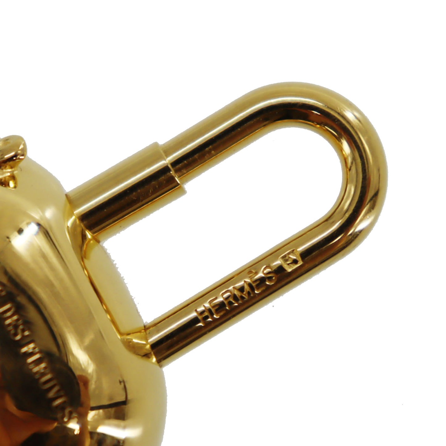 HERMÈS Hippopotamus Cadena Padlock Bag Charm Gold #CD254