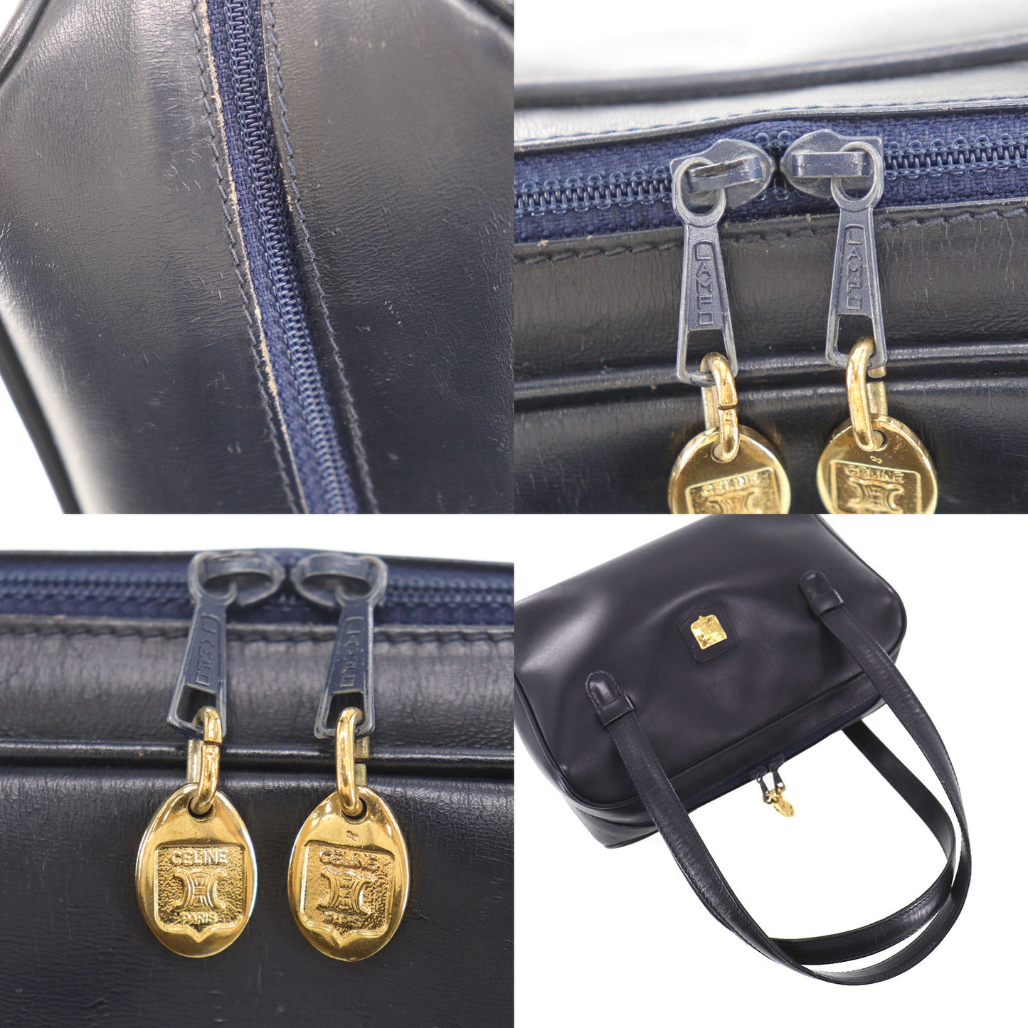 CELINE Handbag Bag Navy Leather #BZ378