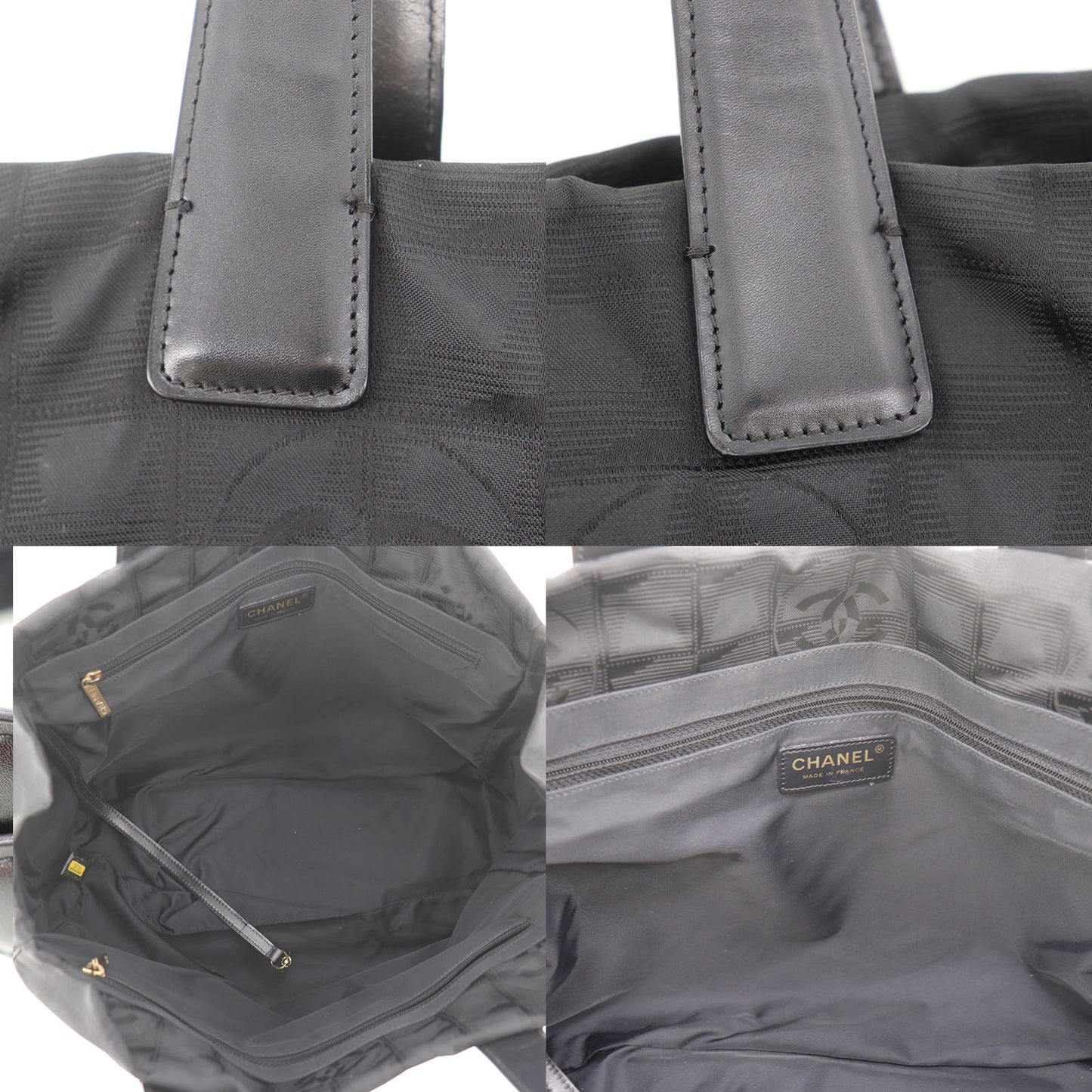CHANEL New Travel Line Tote Bag Black Nylon #EH49