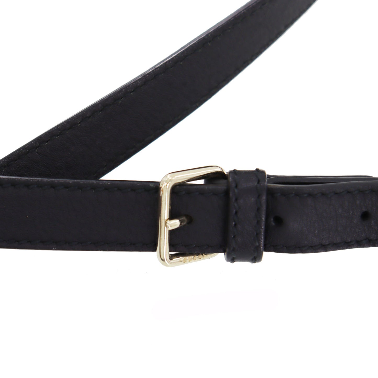 GUCCI Shima Shoulder Bag Black Leather #BS113