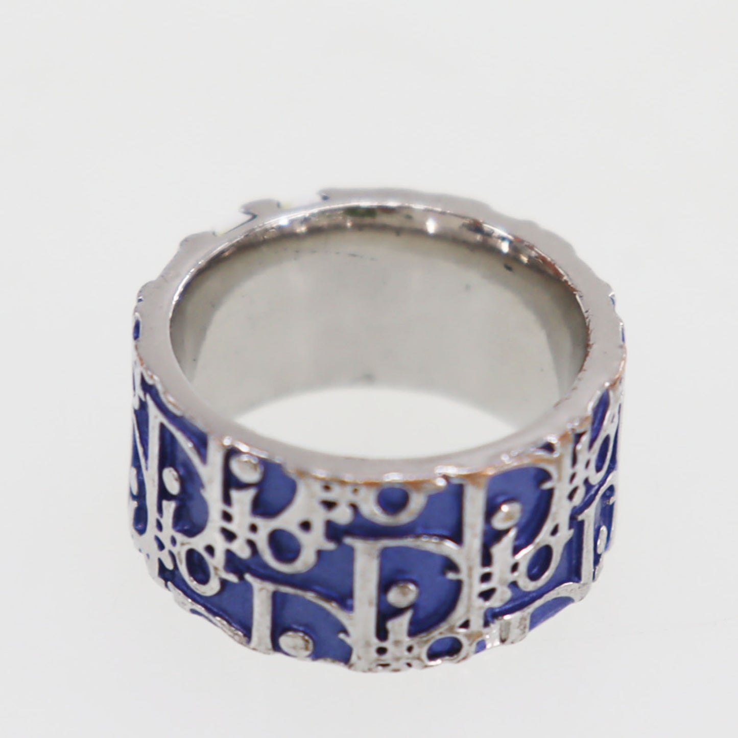 Dior Trotter Finger Ring Blue Silver Size 6 #ED200