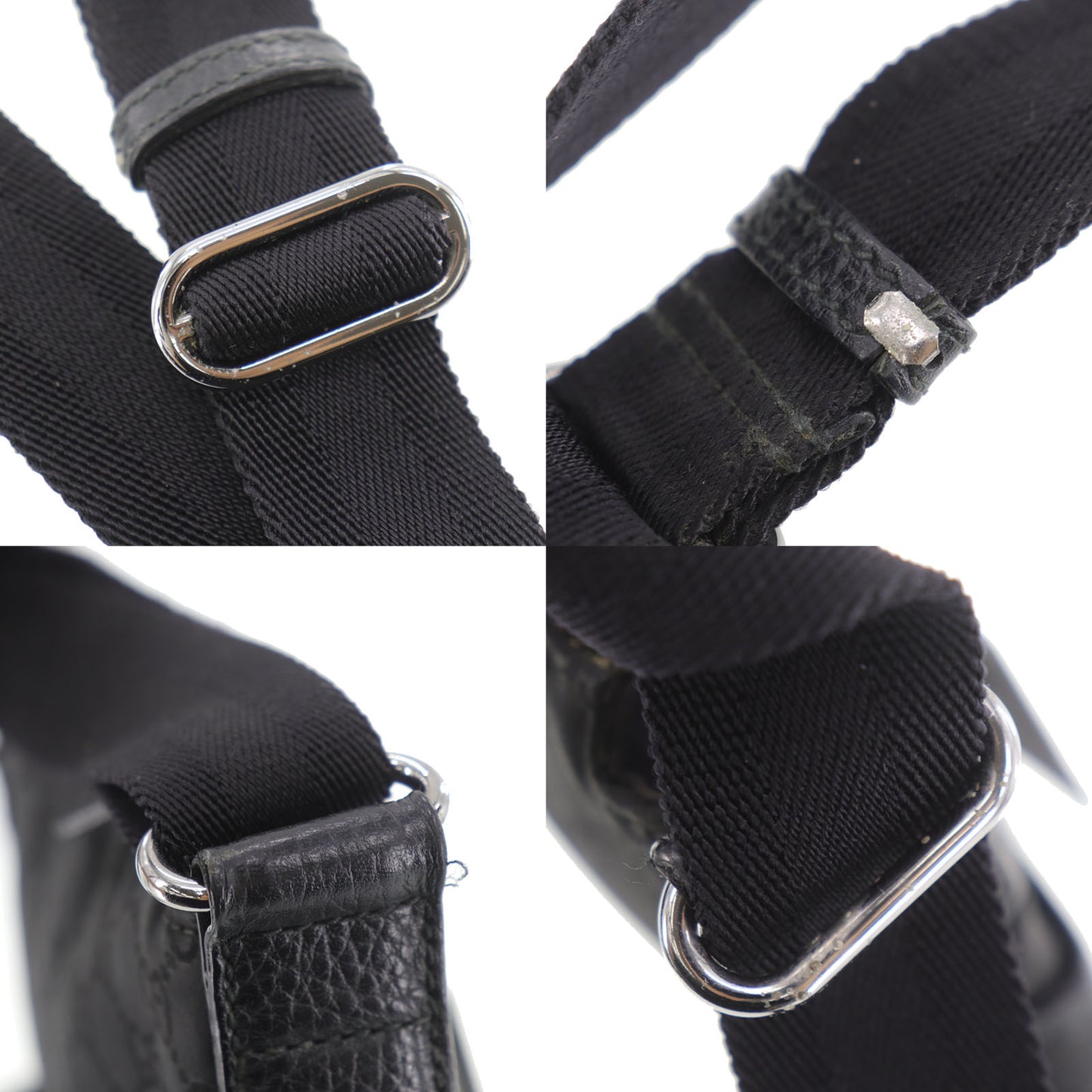 GUCCI Original GG Canvas Ued Crossbody Shoulder Bag Black #AH239