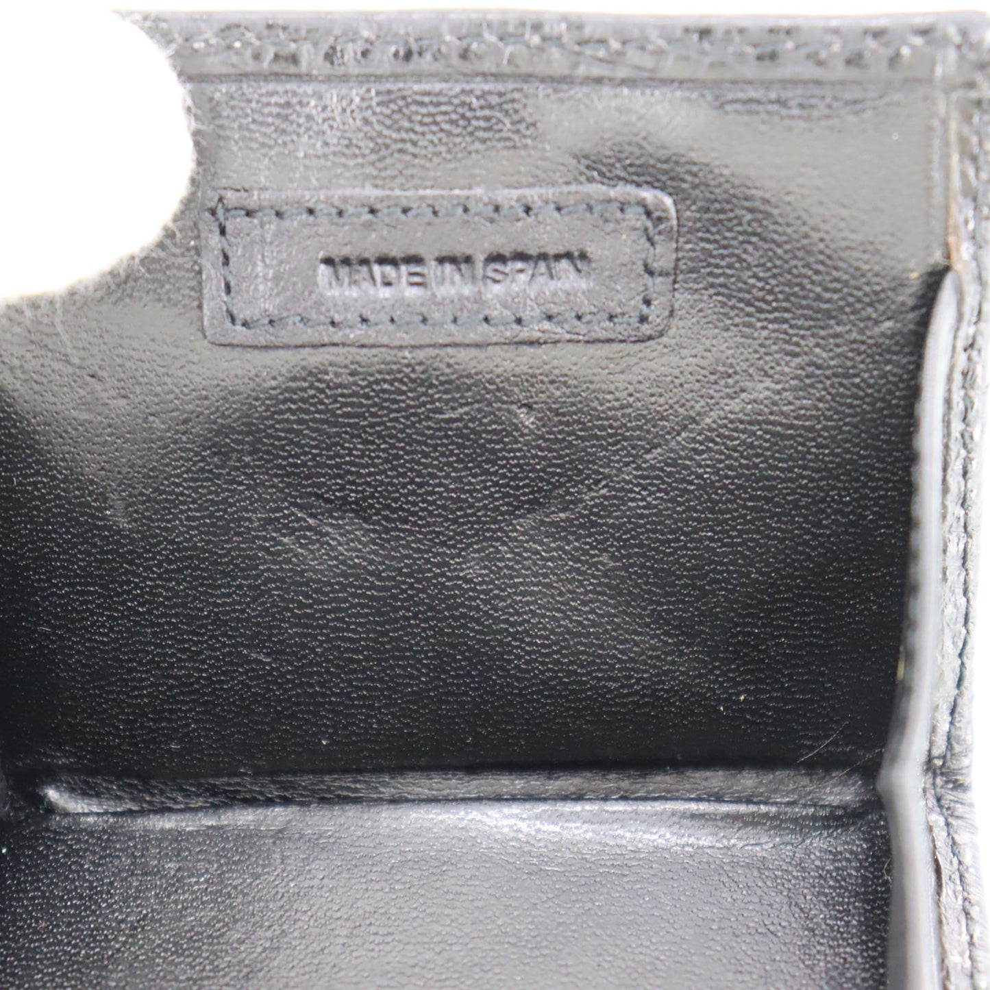 Christian Dior Logos Mini Coin Wallet Black Leather #AH116