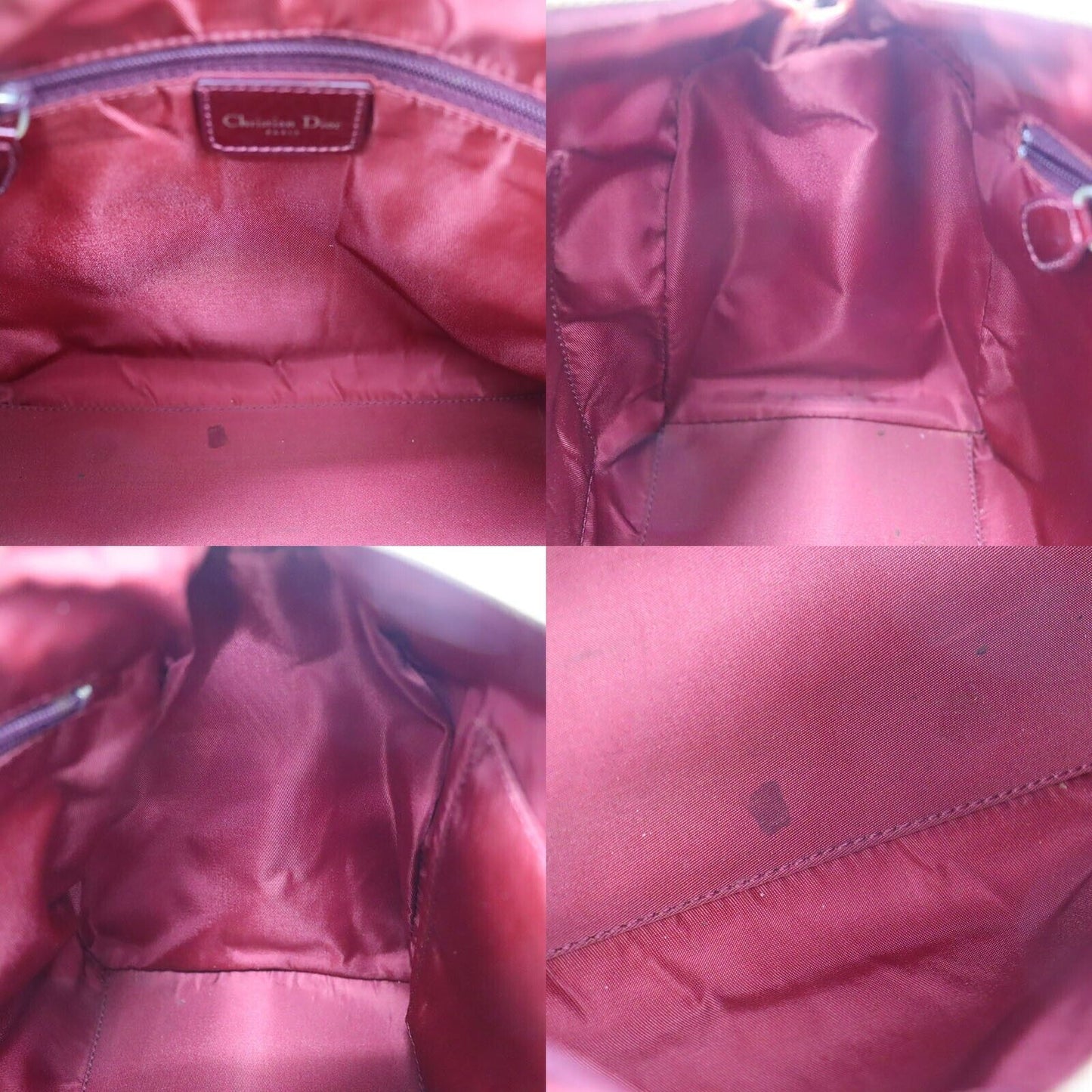 Christian Dior Trotter Boston Handbag Bordeaux PVC #AH468