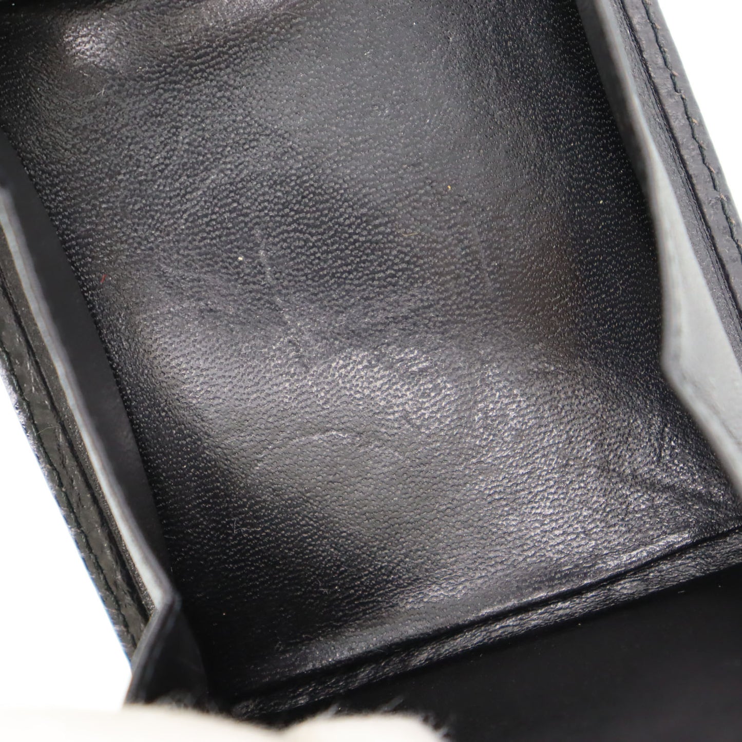 Christian Dior Logos Mini Coin Wallet Black Leather #AH116