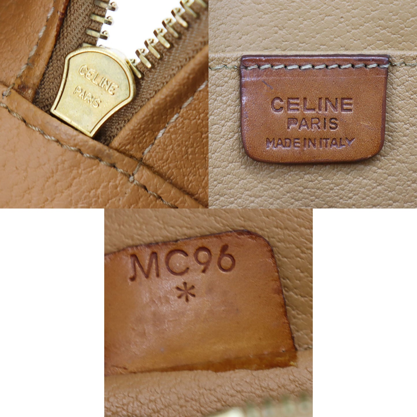 CELINE Macadam Pattern Shoulder HandBag Brown PVC Leather #AH220