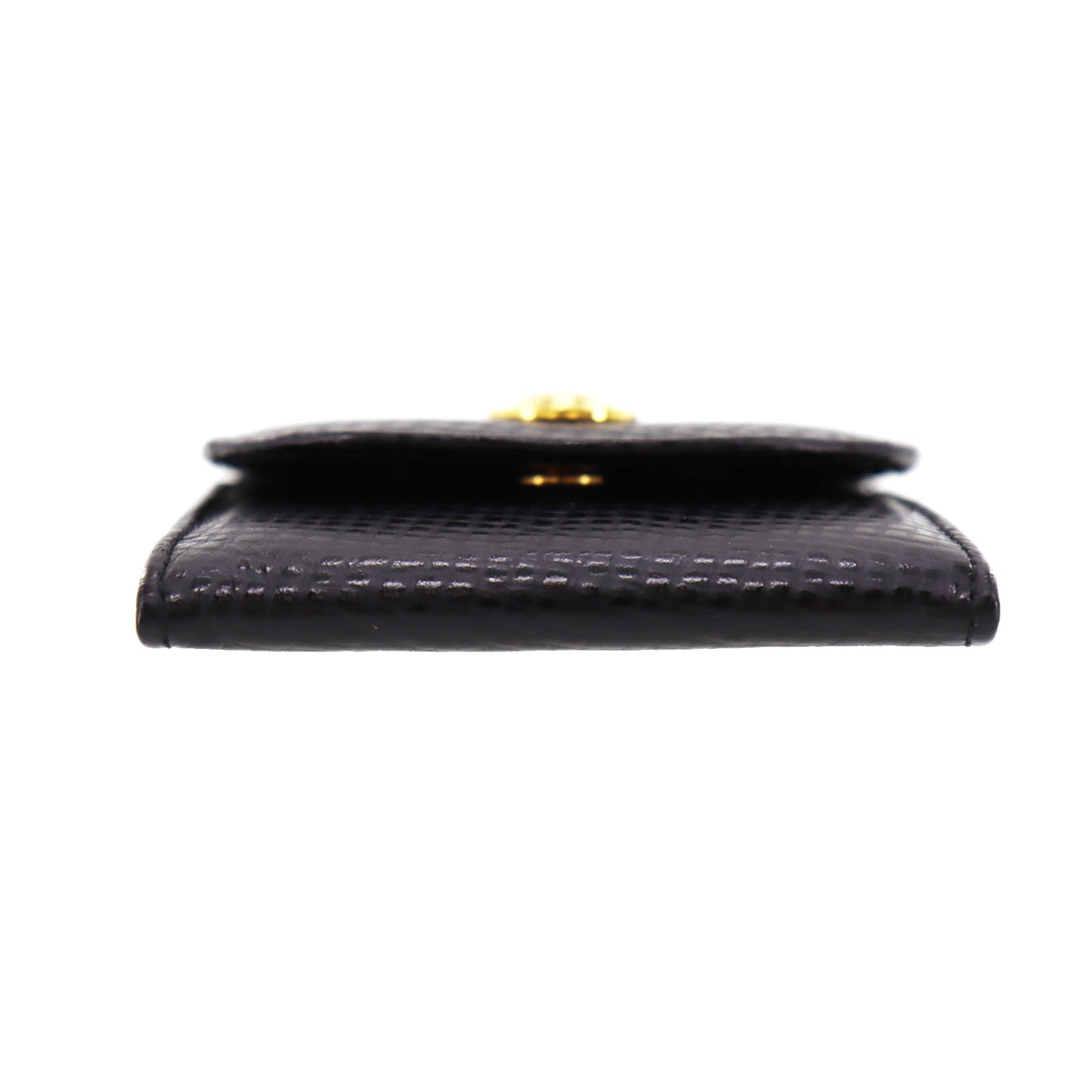 Christian Dior Logos Mini Coin Wallet Black Leather #AH116