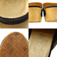 CHANEL Logos Sandals Denim Wood Italy 34 #AG94