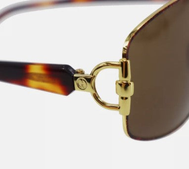 GUCCI Used Sunglasses Brown Gold Eye Wear 59□16 GG2266/N/S #EA474 S