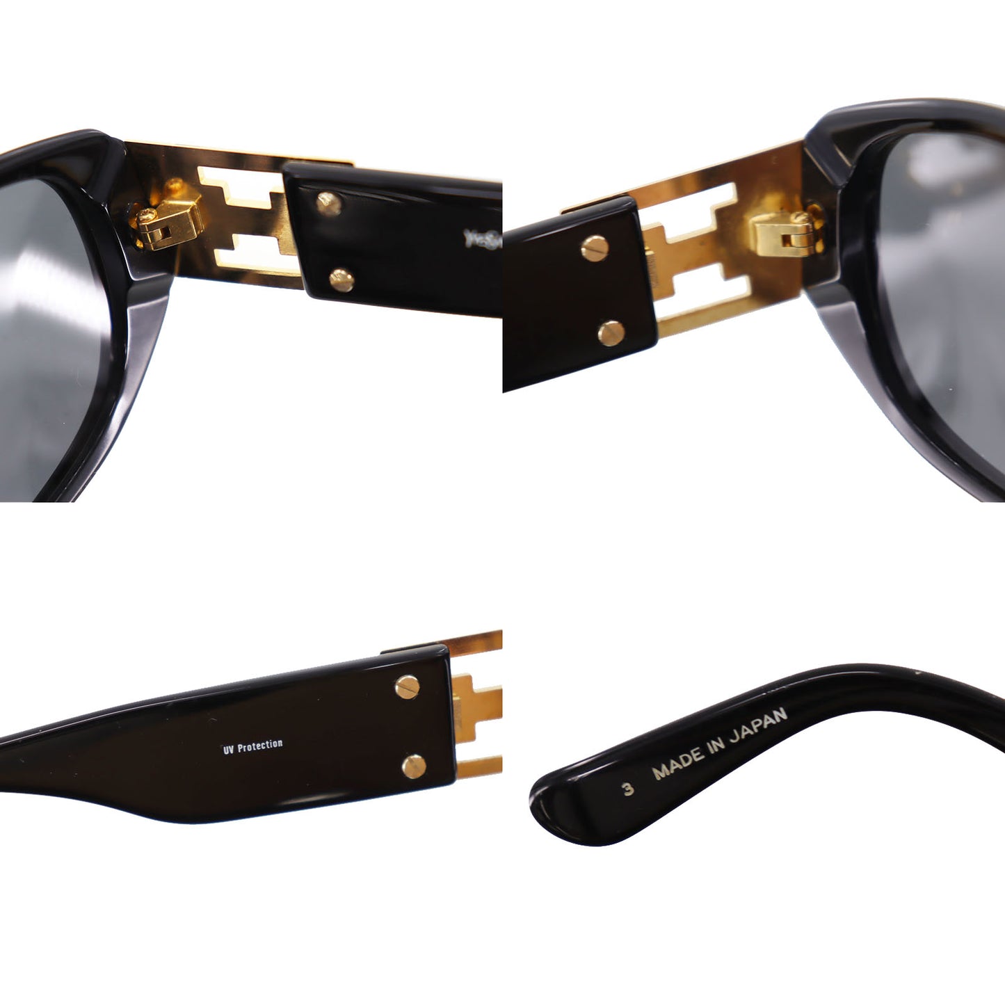 Yves Saint Laurent Sunglasses Black Gold Japan #CH136